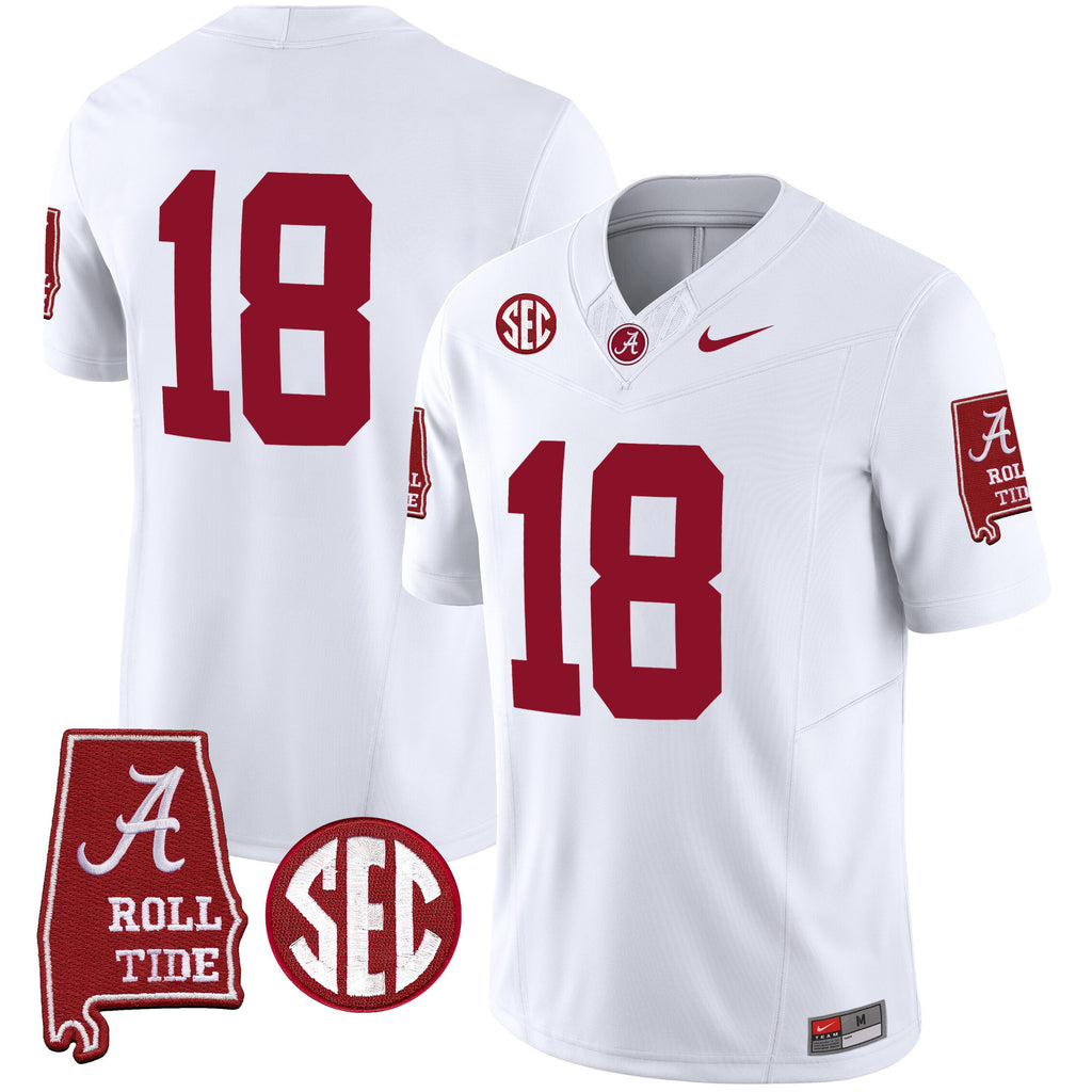 Men's Alabama Crimson Tide Vapor Limited Jersey V5 - Alabama Map - All Stitched