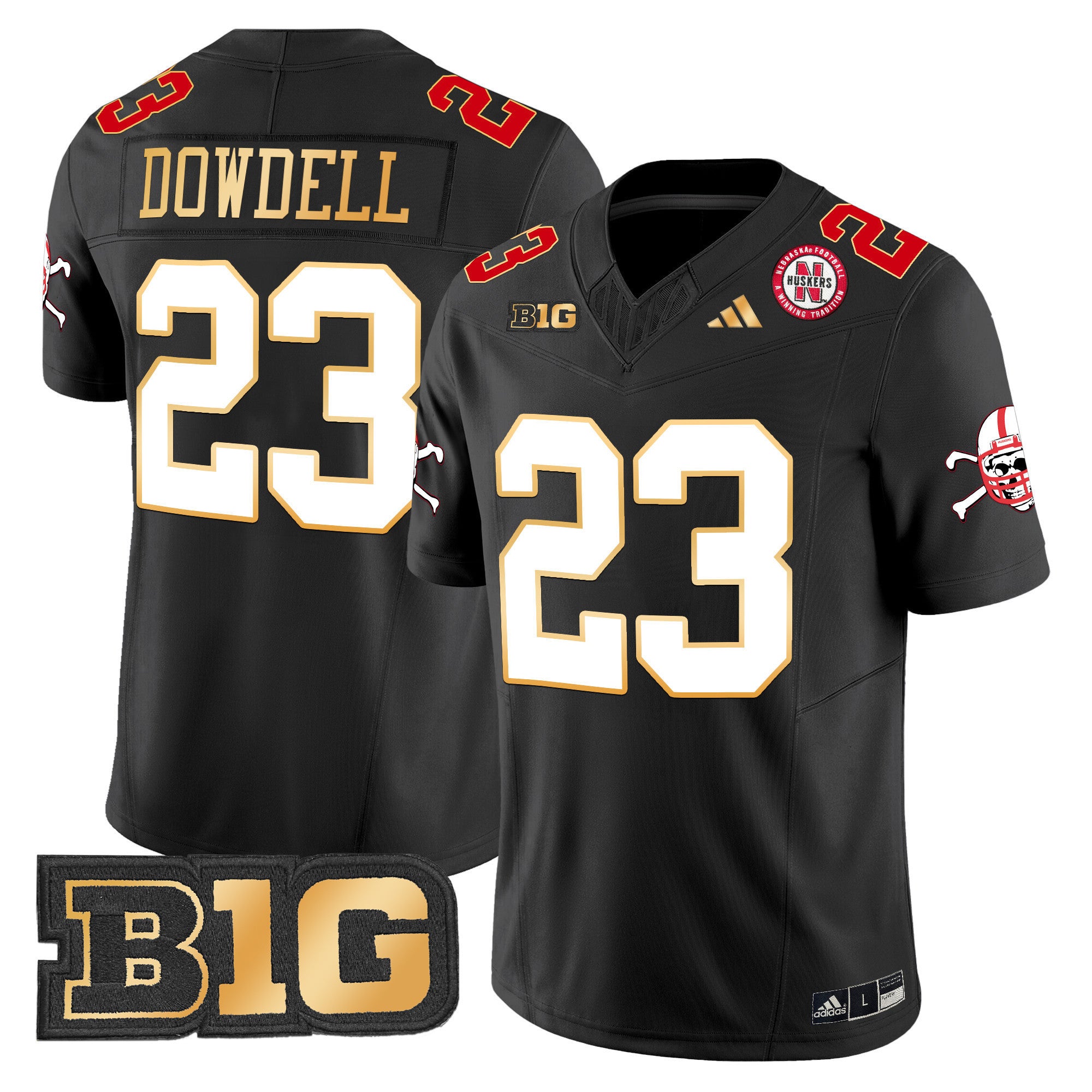 Men's Nebraska Cornhuskers 2024 Gold Trim Vapor Limited Jersey - All Stitched