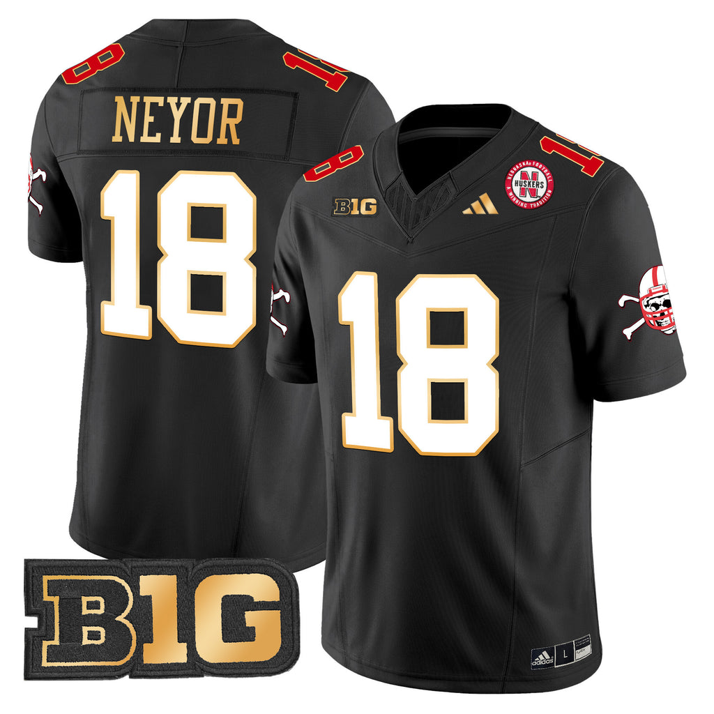 Men's Nebraska Cornhuskers 2024 Gold Trim Vapor Limited Jersey - All Stitched