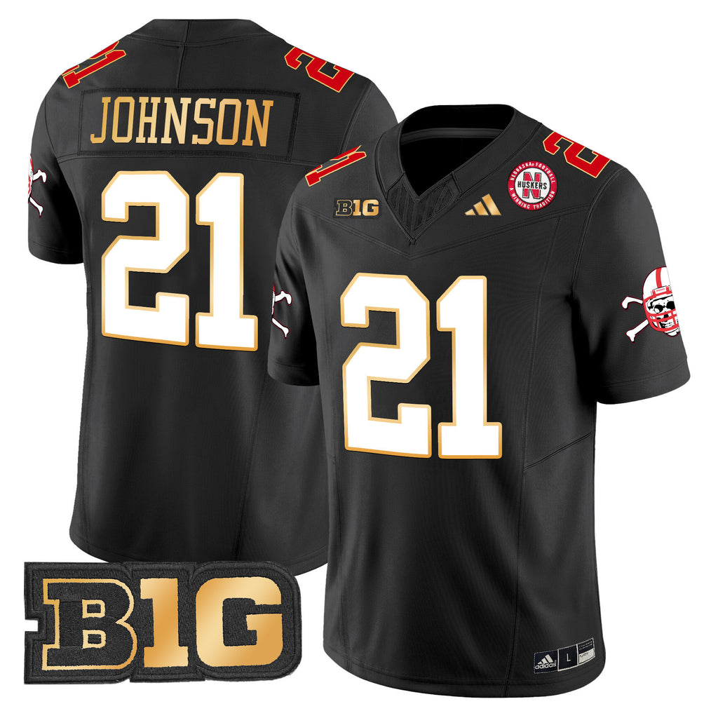 Men's Nebraska Cornhuskers 2024 Gold Trim Vapor Limited Jersey - All Stitched