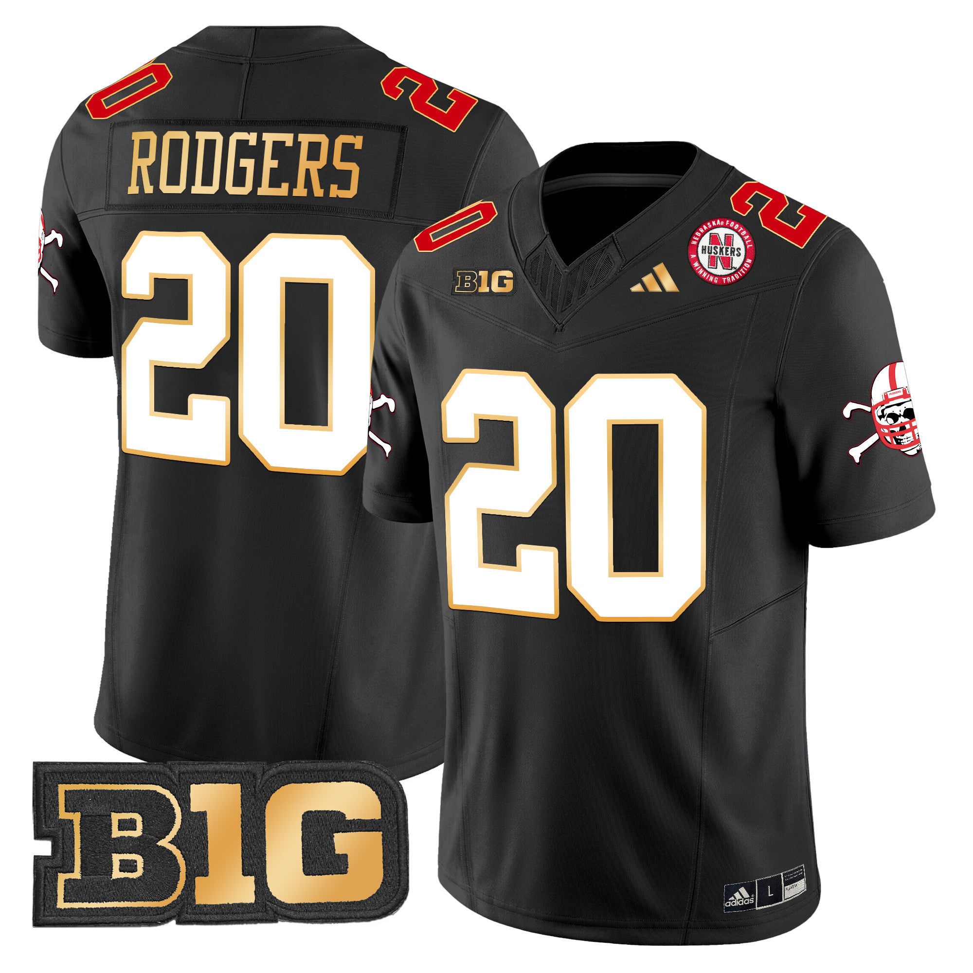 Men's Nebraska Cornhuskers 2024 Gold Trim Vapor Limited Jersey - All Stitched