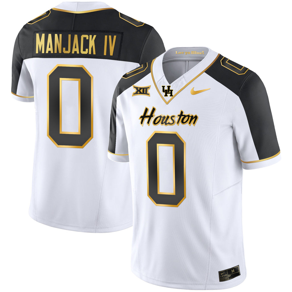 Men's Houston Cougars 2023 Oilers Inspired Gold Jersey - All Stitched