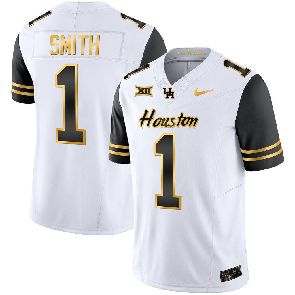 Men's Houston Cougars 2023 Oilers Inspired Gold Jersey - All Stitched