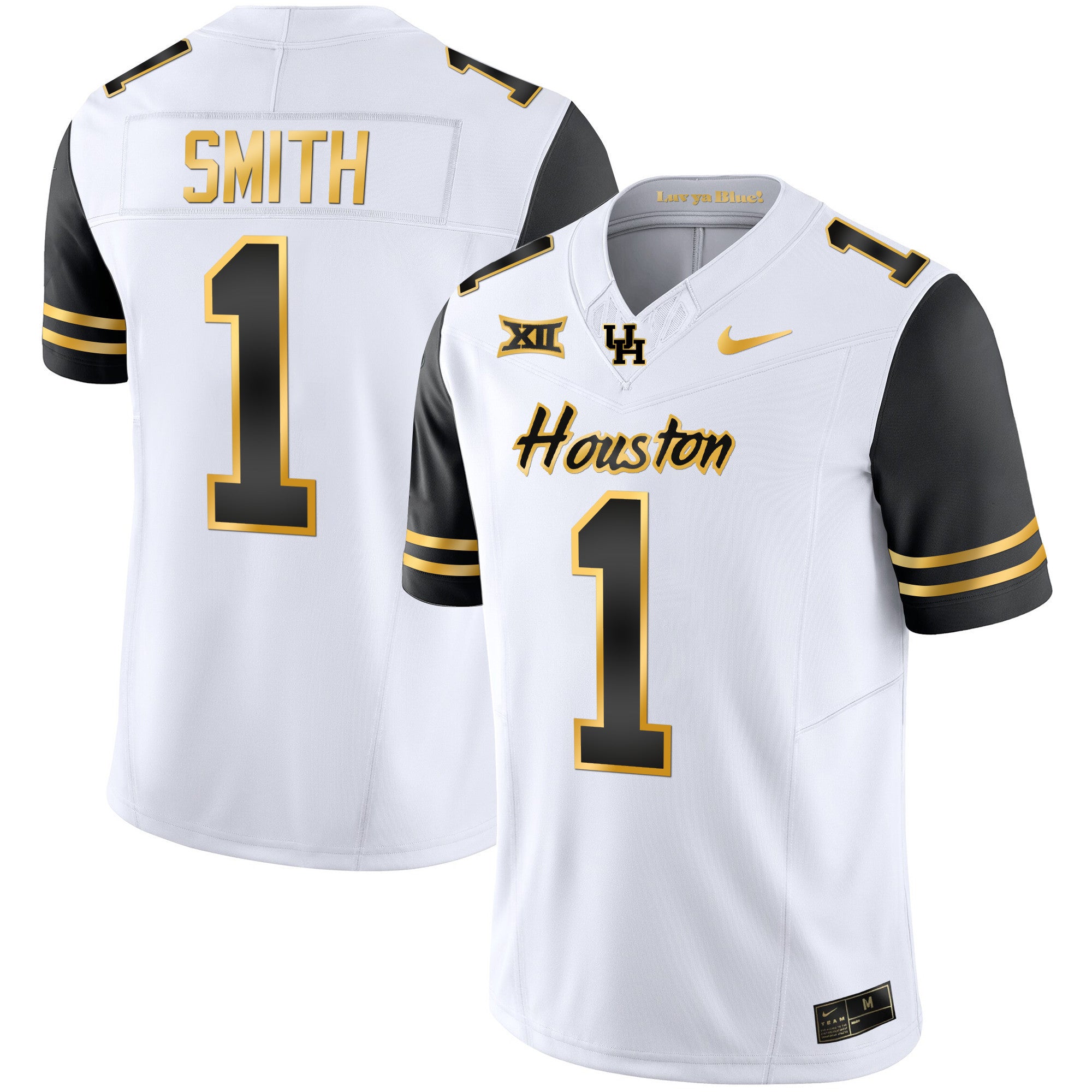Men's Houston Cougars 2023 Oilers Inspired Gold Jersey - All Stitched