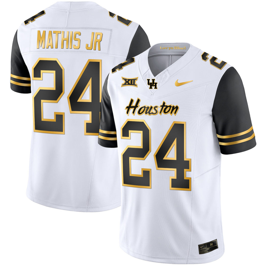 Men's Houston Cougars 2023 Oilers Inspired Gold Jersey - All Stitched