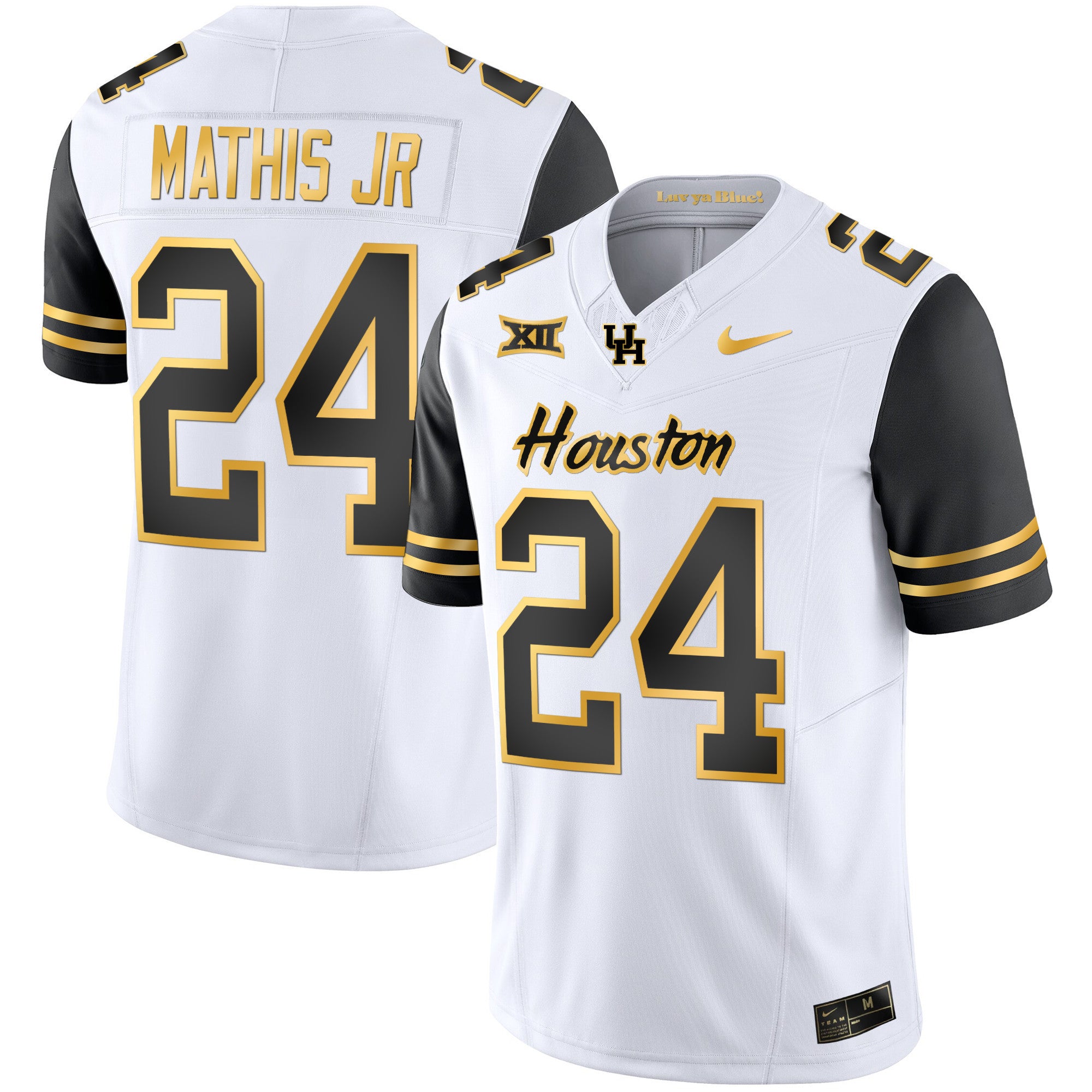 Men's Houston Cougars 2023 Oilers Inspired Gold Jersey - All Stitched