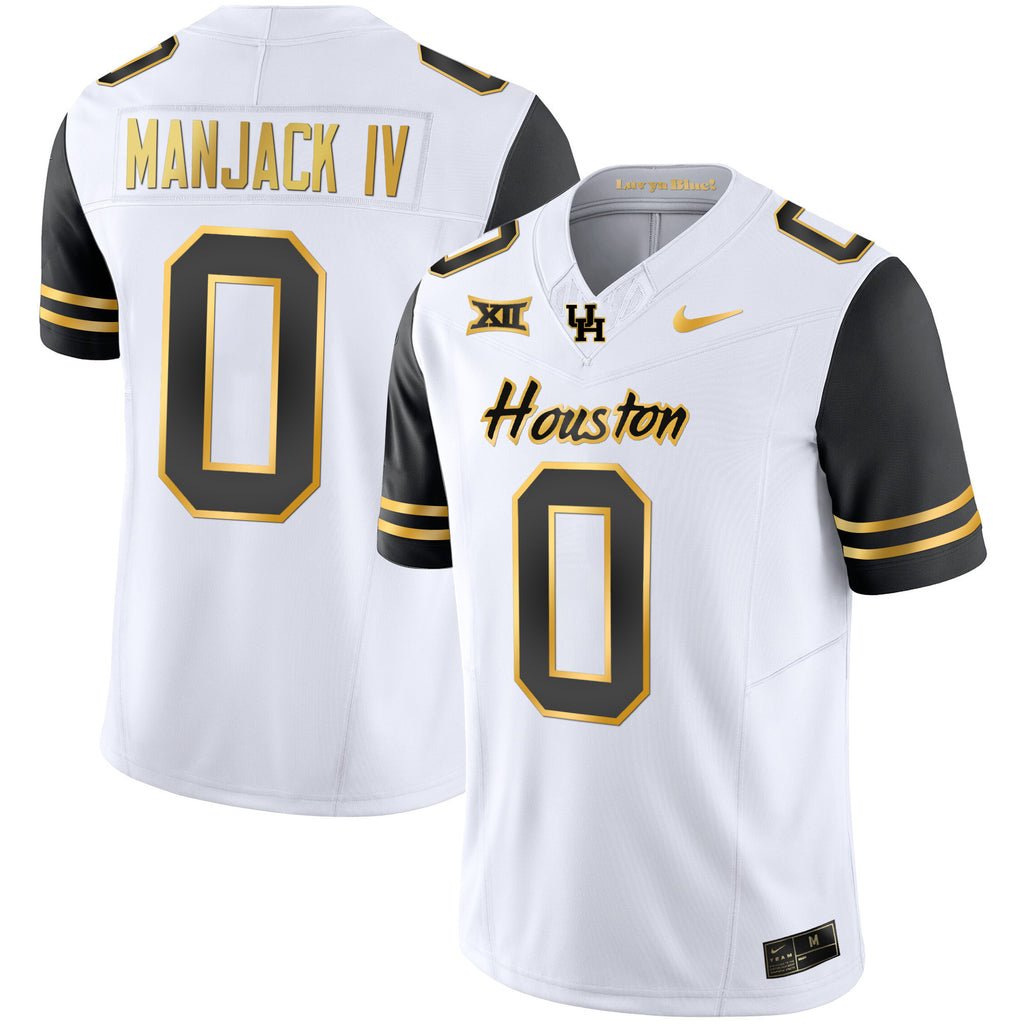 Men's Houston Cougars 2023 Oilers Inspired Gold Jersey - All Stitched
