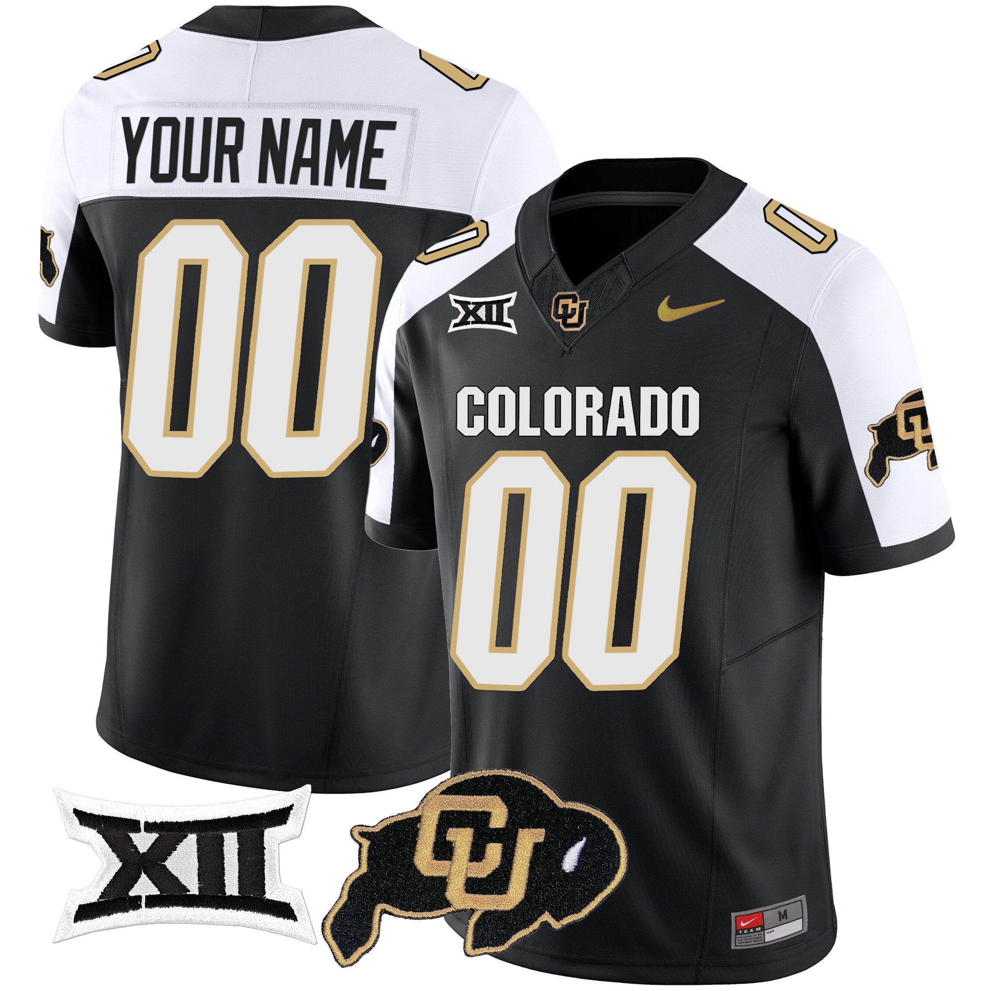 Custom Name/Gender Colorado Buffaloes Vapor Limited Jersey V2 - Big 12 XII Patch - All Stitched