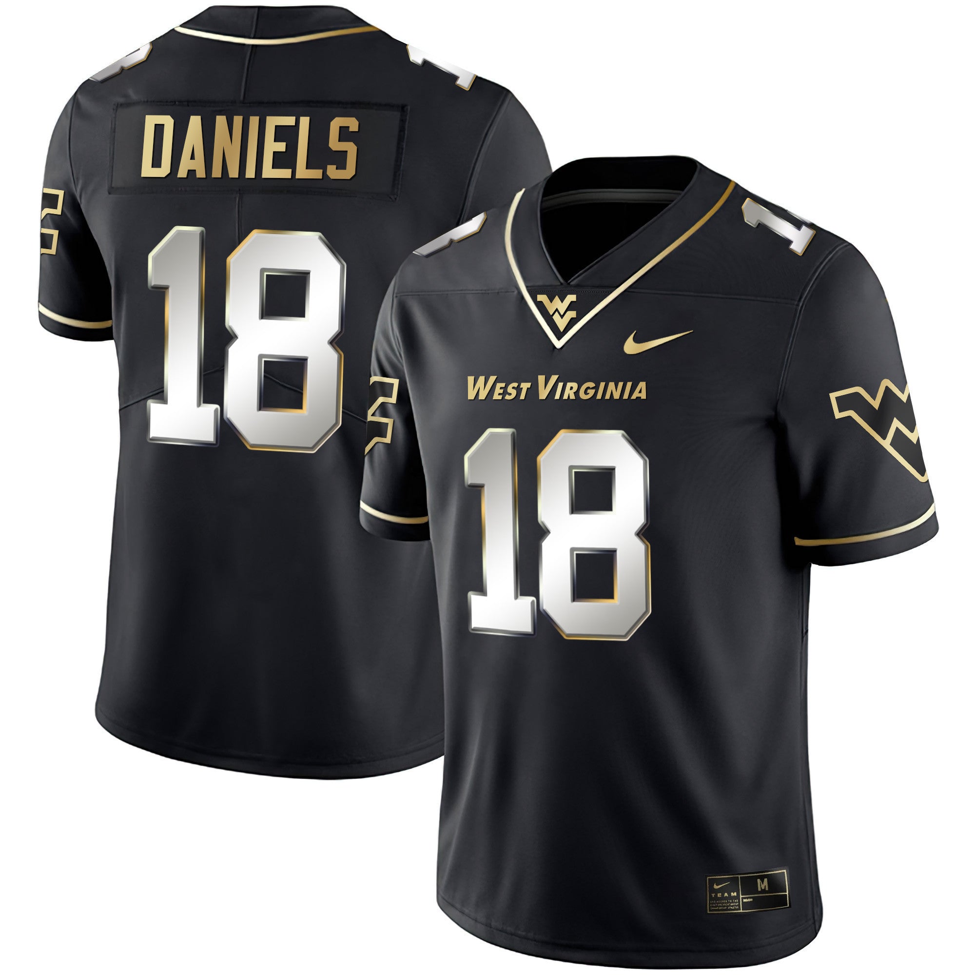 Men's Mountaineers Black Limited & Gold Vapor Jersey - All Stitched