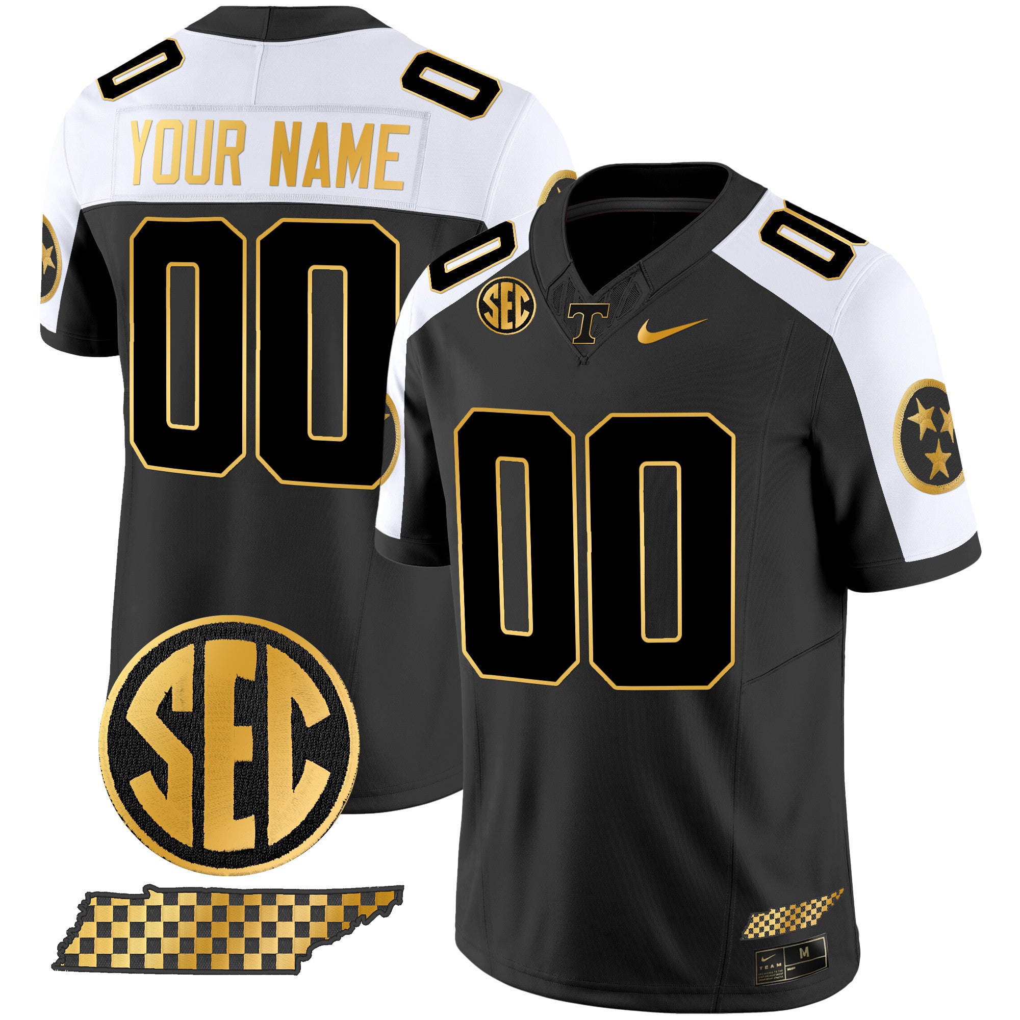 Tennessee Volunteers 2024 Gold Vapor Limited Custom Jersey V2 - All Stitched