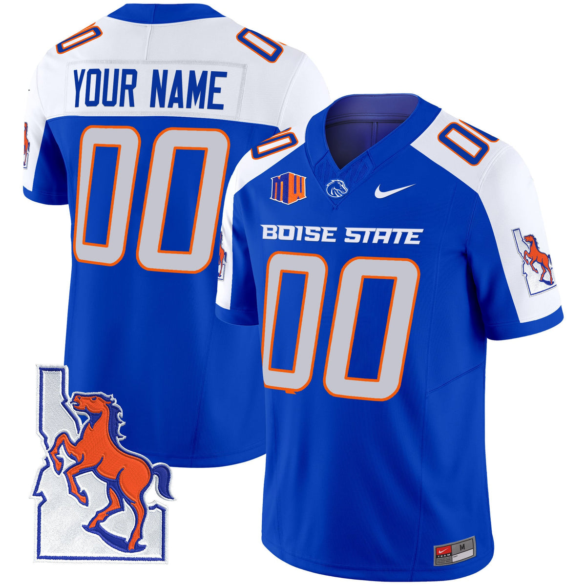 Boise State Broncos 2024 Map Patch Vapor Limited Custom Jersey - All Stitched