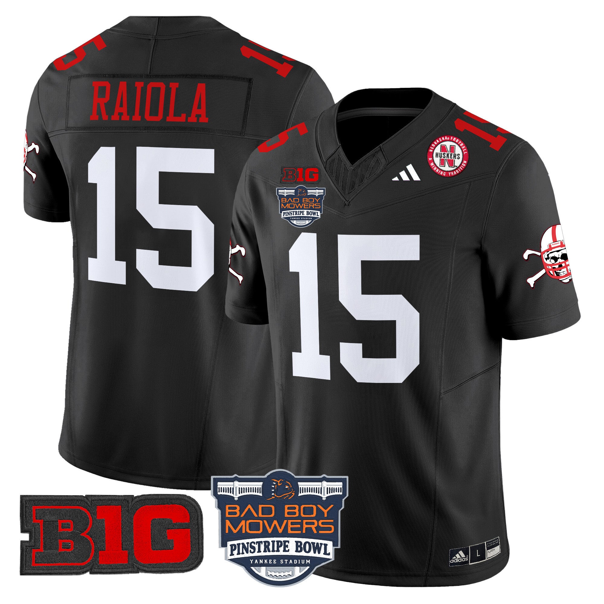 Men's Nebraska Cornhuskers 2025 Pinstripe Bowl Patch Vapor Limited Jersey - All Stitched