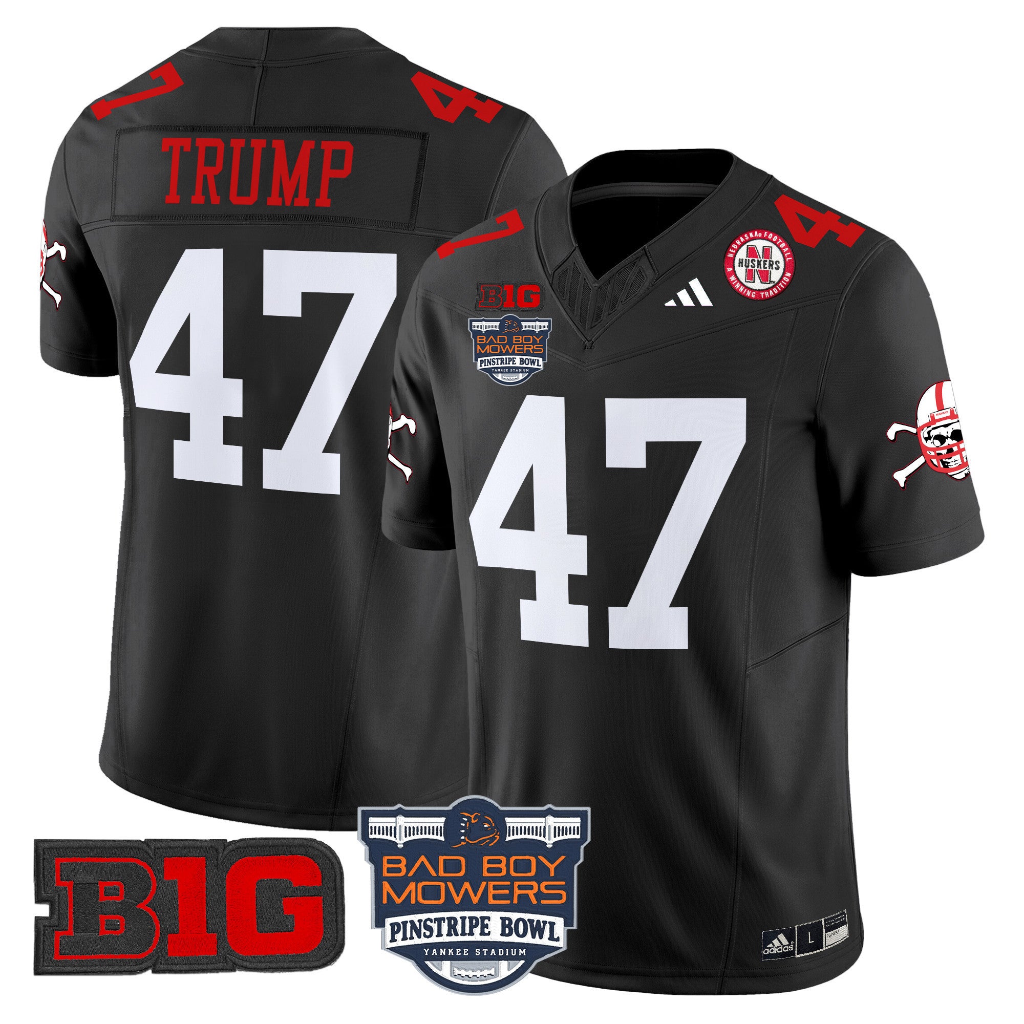 Men's Nebraska Cornhuskers 2025 Pinstripe Bowl Patch Vapor Limited Jersey - All Stitched
