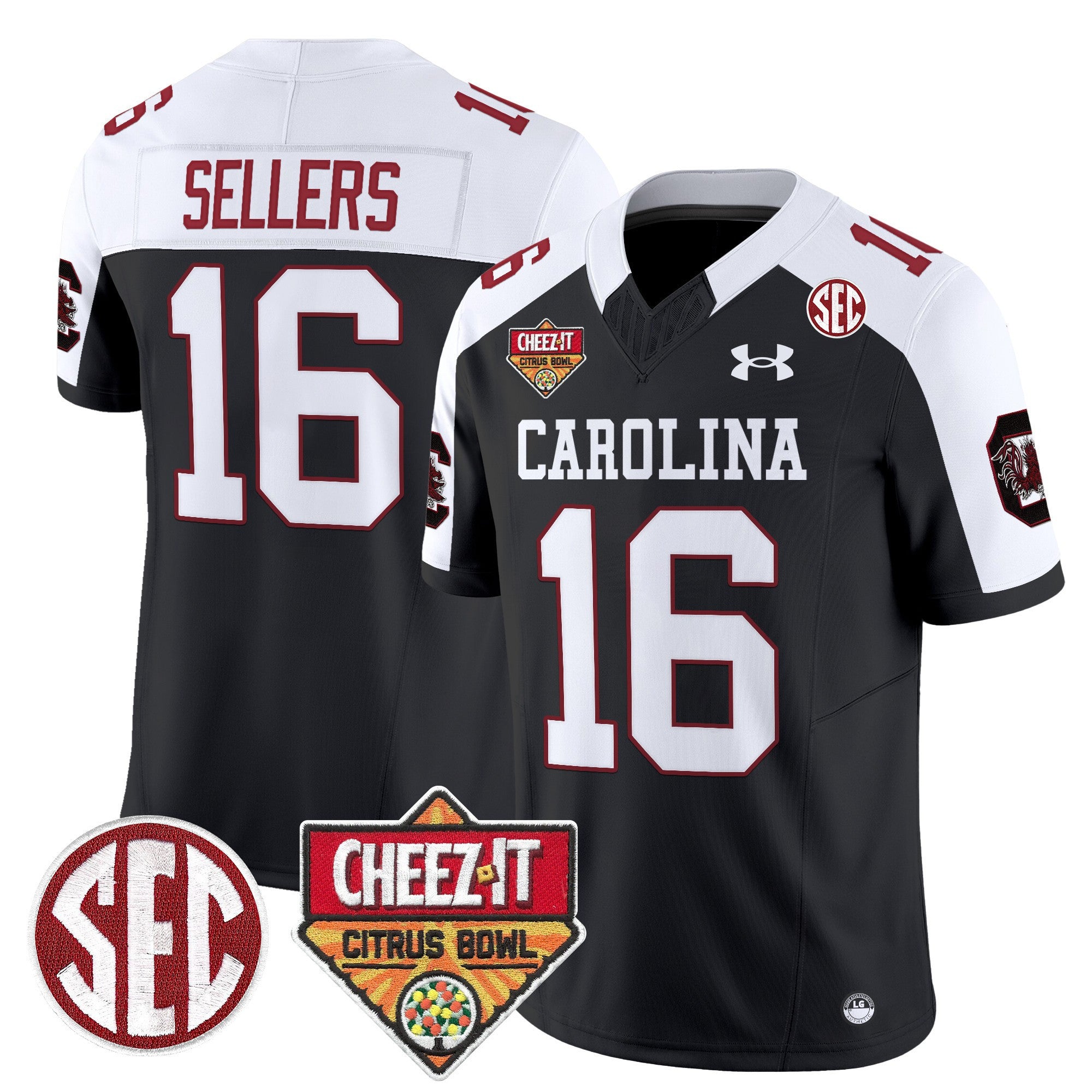 Men's South Carolina Gamecocks 1980 Throwback Cheez-It Citrus Bowl Patch Vapor Limited Jersey - All Stitched