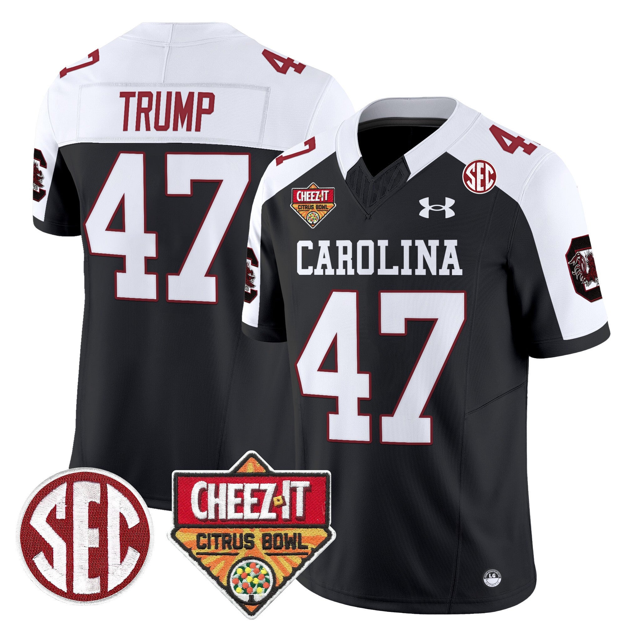 Men's South Carolina Gamecocks 1980 Throwback Cheez-It Citrus Bowl Patch Vapor Limited Jersey - All Stitched