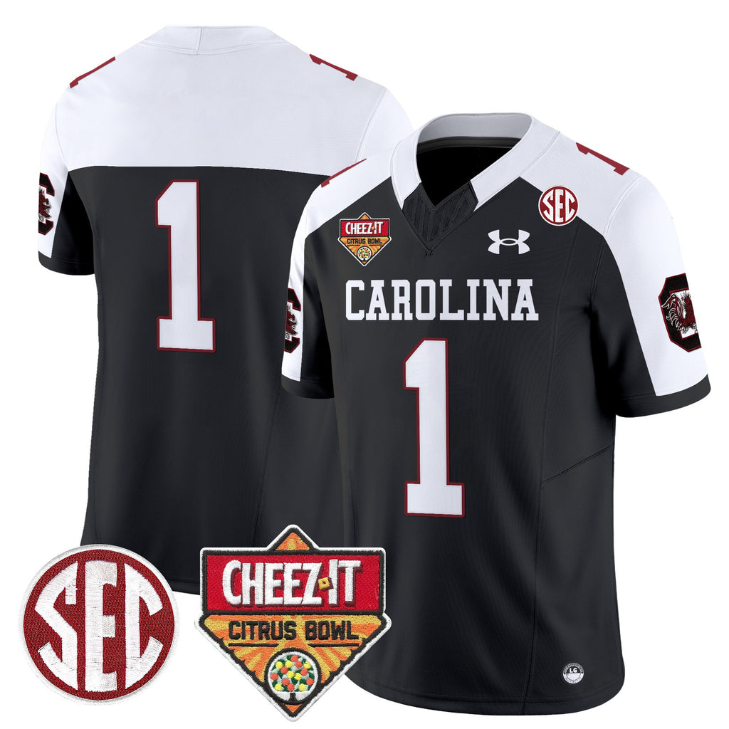 Men's South Carolina Gamecocks 1980 Throwback Cheez-It Citrus Bowl Patch Vapor Limited Jersey - All Stitched