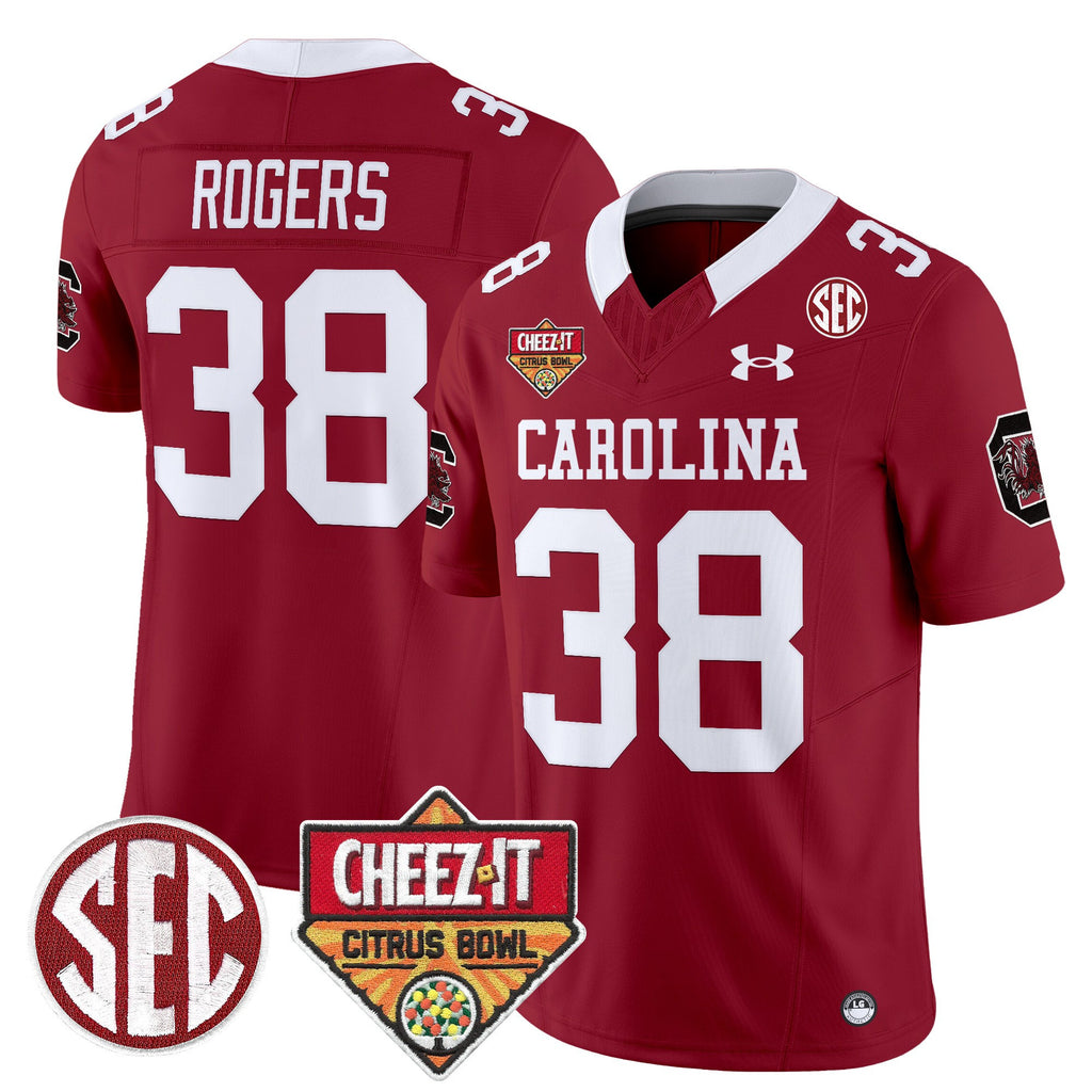 Men's South Carolina Gamecocks 1980 Throwback Cheez-It Citrus Bowl Patch Vapor Limited Jersey - All Stitched