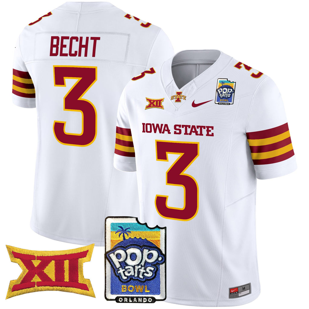 Men's Iowa State Cyclones 2025 PopTarts Bowl Patch Vapor Limited Jersey - All Stitched