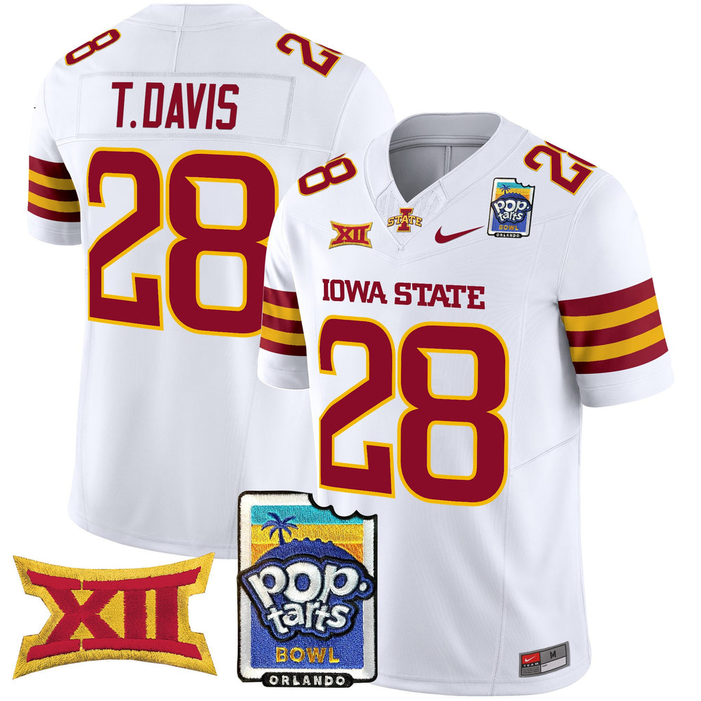 Men's Iowa State Cyclones 2025 PopTarts Bowl Patch Vapor Limited Jersey - All Stitched