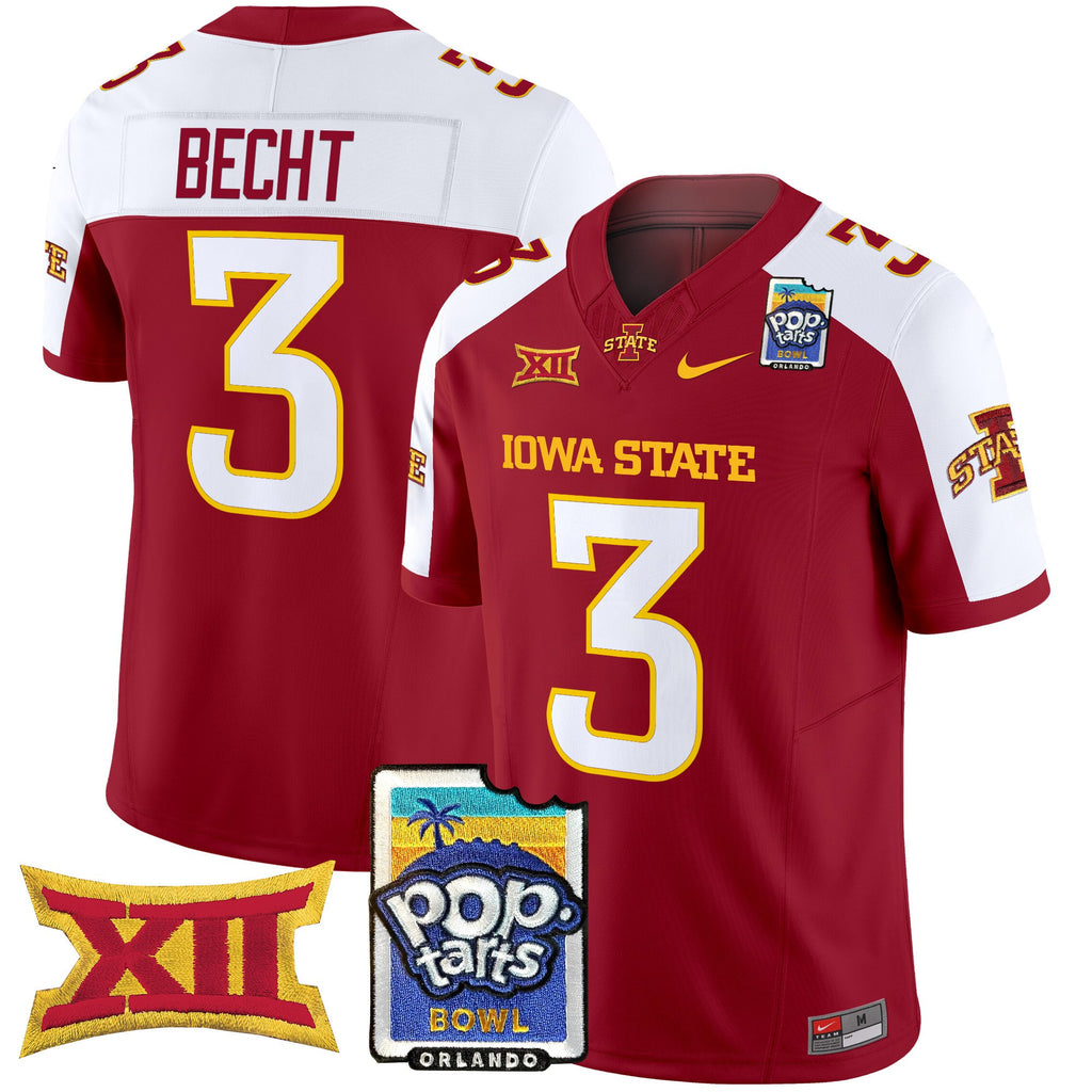 Men's Iowa State Cyclones 2025 PopTarts Bowl Patch Vapor Limited Jersey - All Stitched