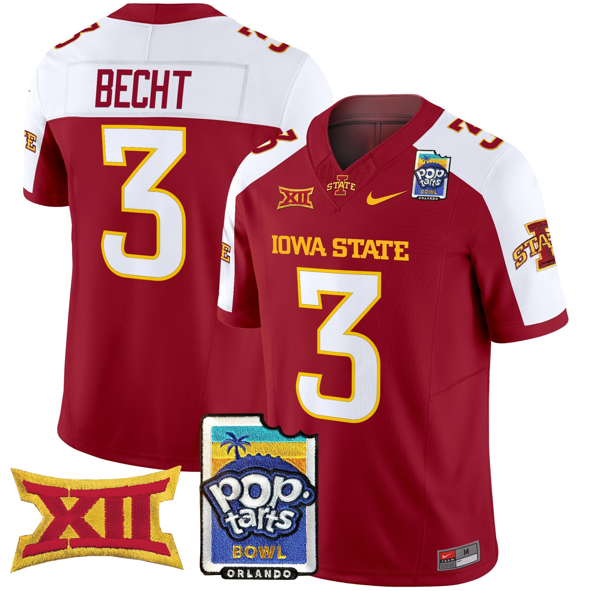 Men's Iowa State Cyclones 2025 PopTarts Bowl Patch Vapor Limited Jersey - All Stitched