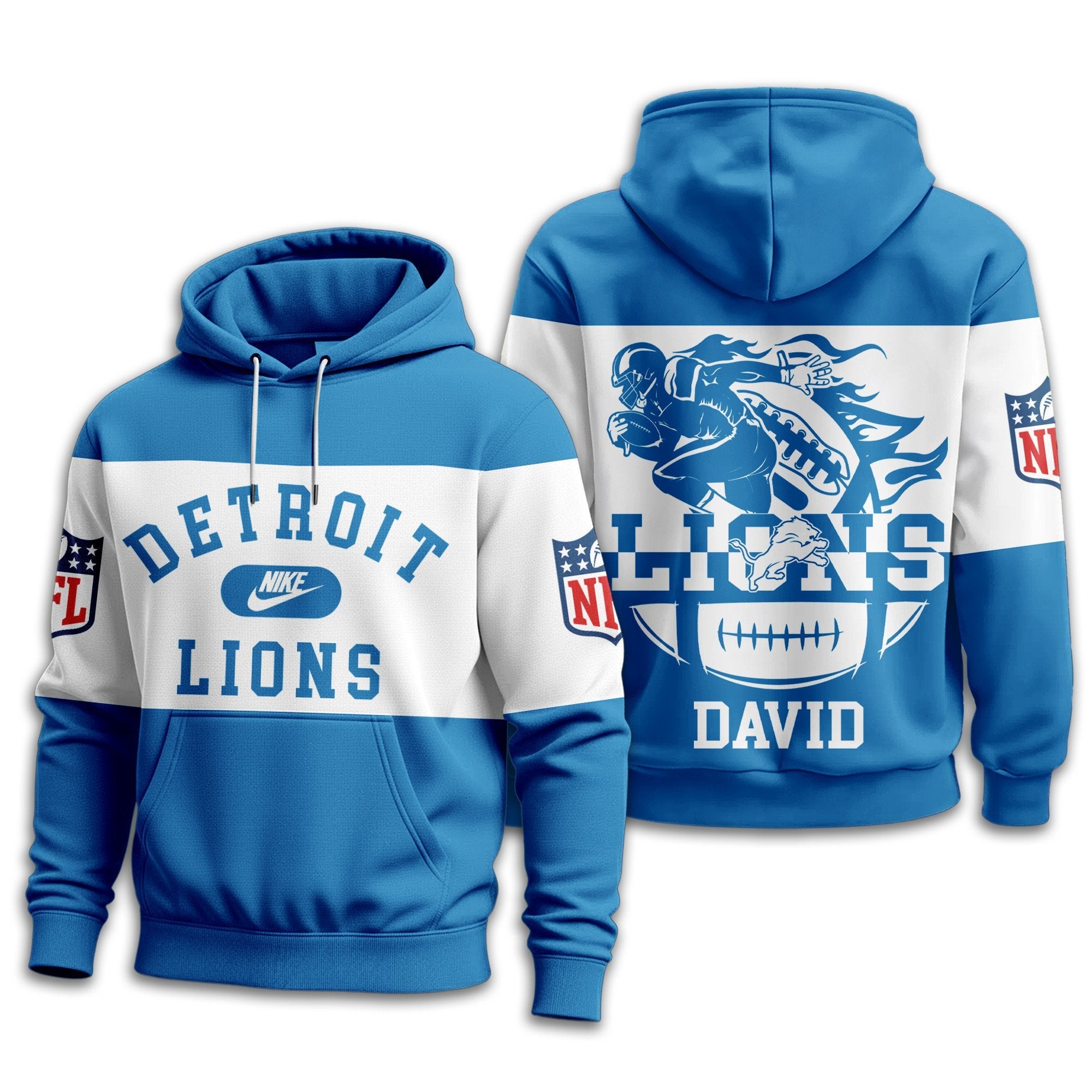 DET | Premium Touchdown Spirit Personalized Hoodie TD