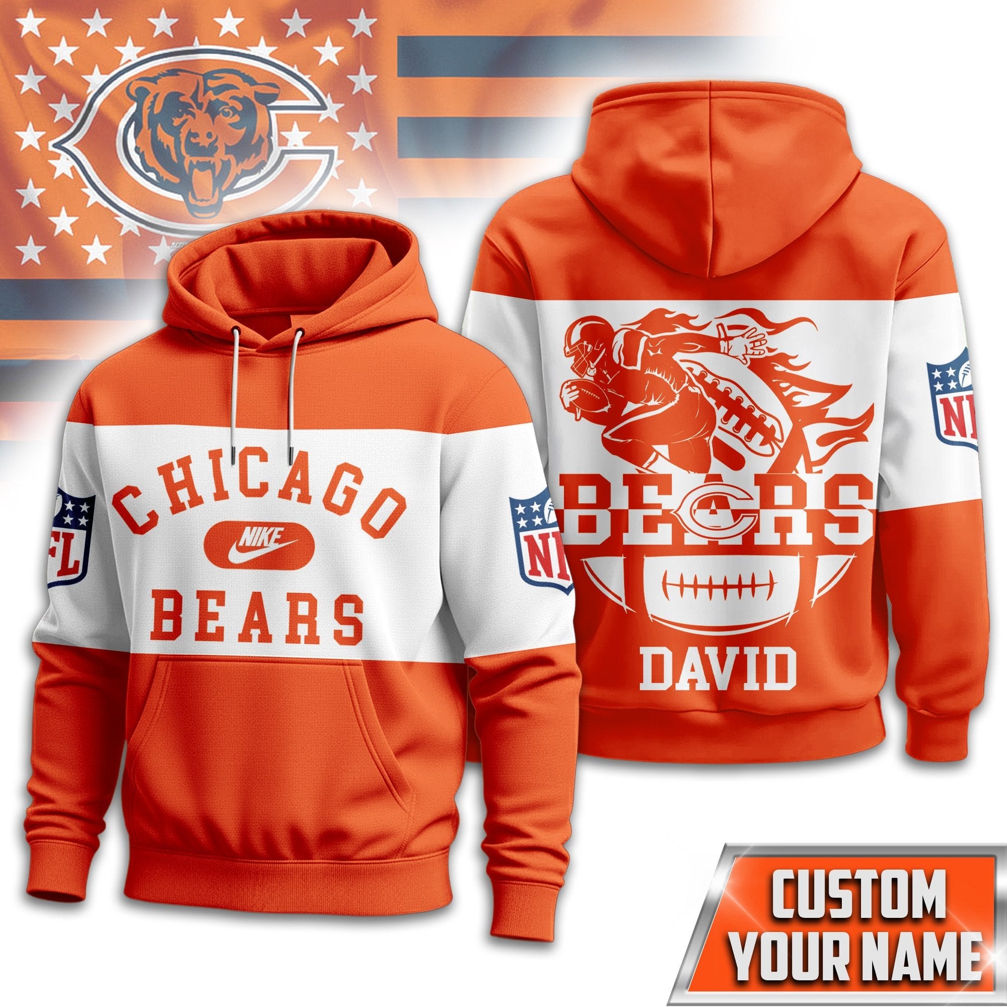 CHI | Premium Touchdown Spirit Personalized Hoodie TD