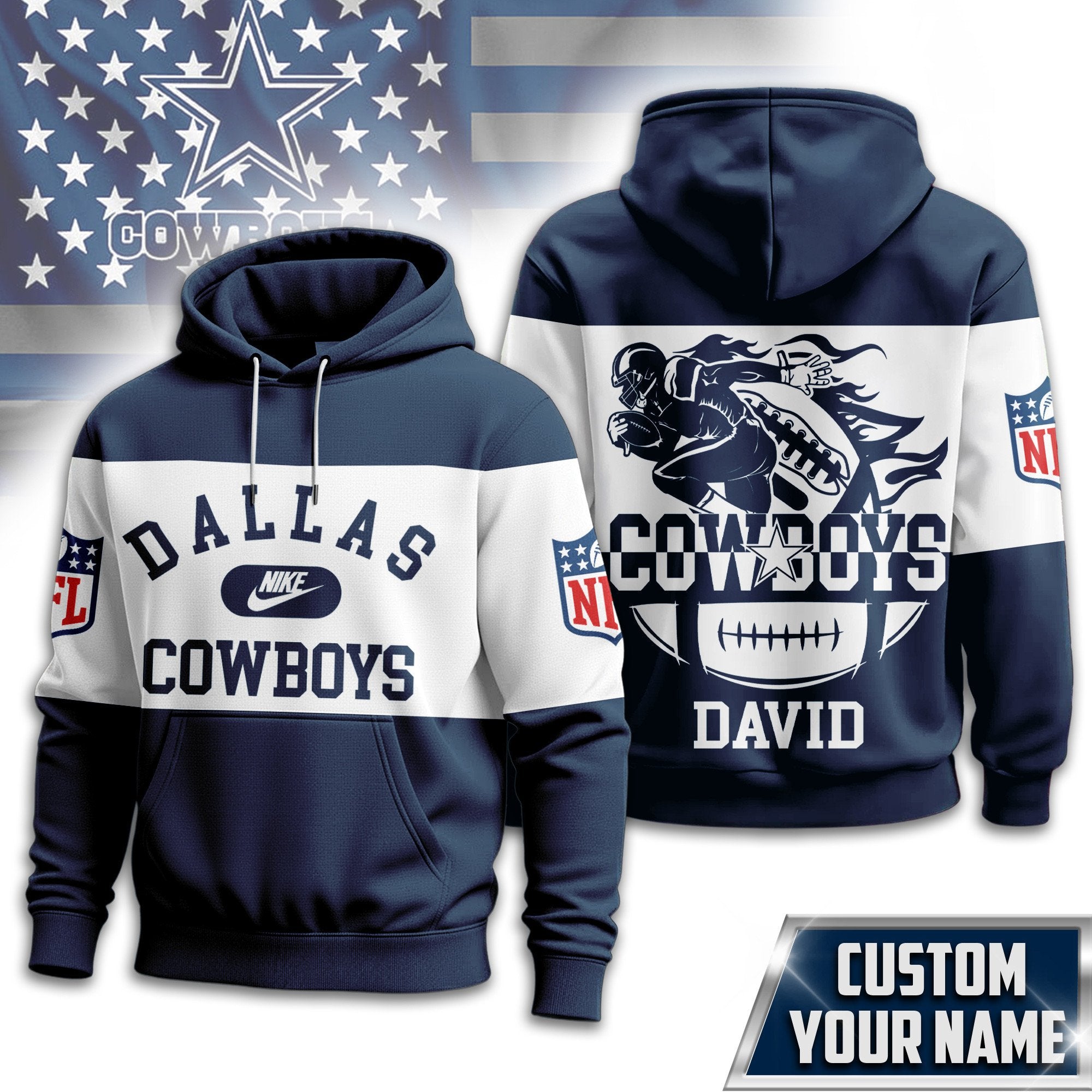 DAL | Premium Touchdown Spirit Personalized Hoodie TD
