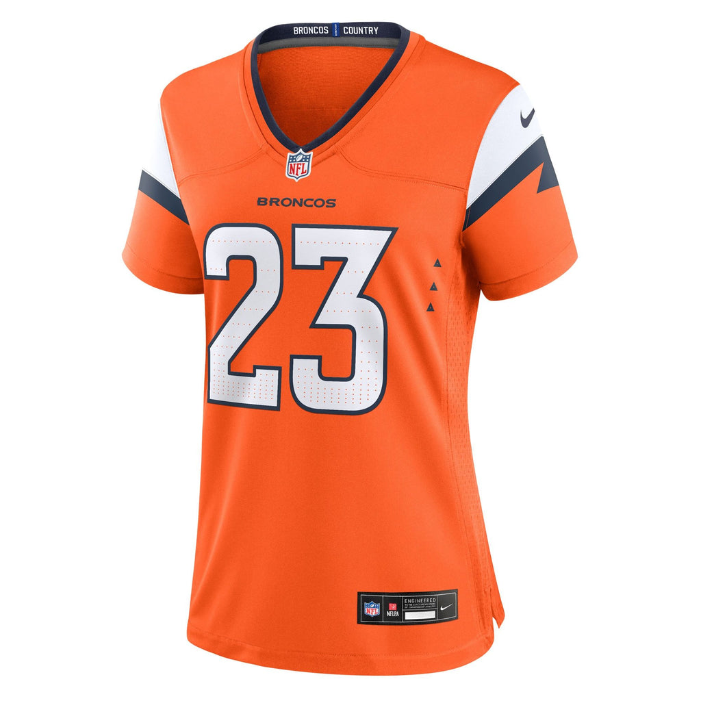 Women's Denver Broncos Jahdae Barron Nike Orange Team Game Jersey
