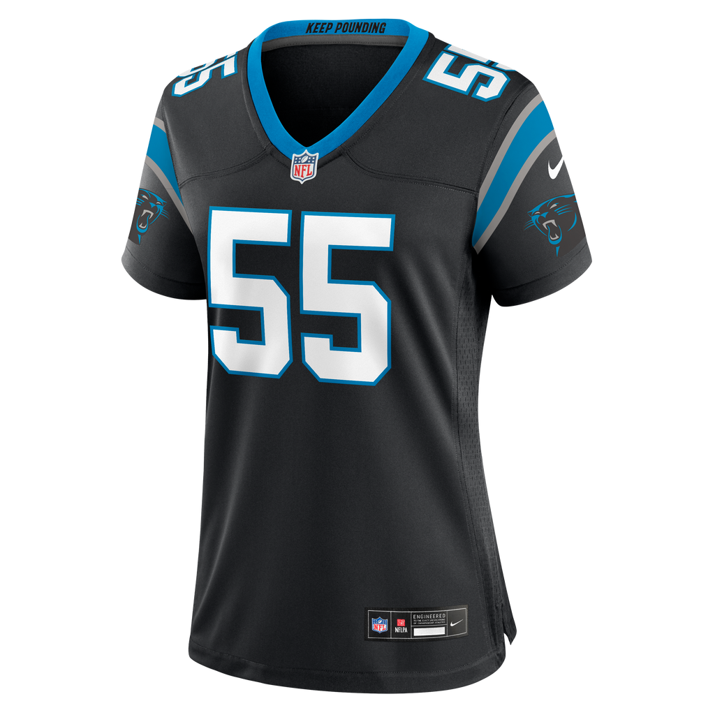 Women's Carolina Panthers Maema Njongmeta Nike Black Team Game Jersey
