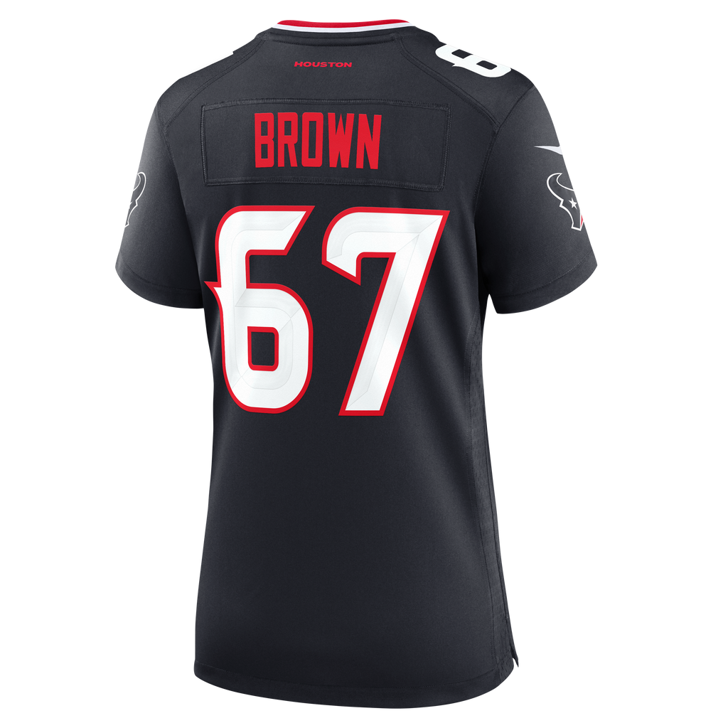 Women's Houston Texans Evan Brown Nike Navy Team Game Jersey