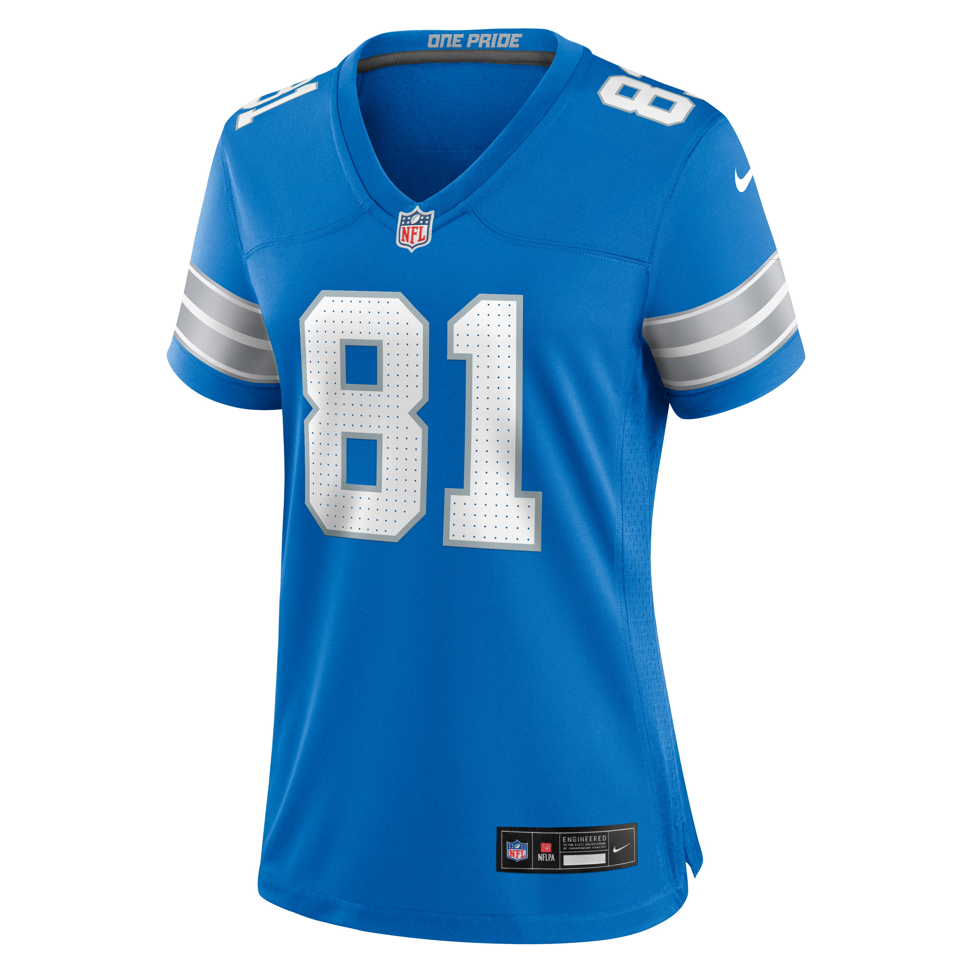Women's Detroit Lions Calvin Johnson Nike Blue Team Retired Game Jersey