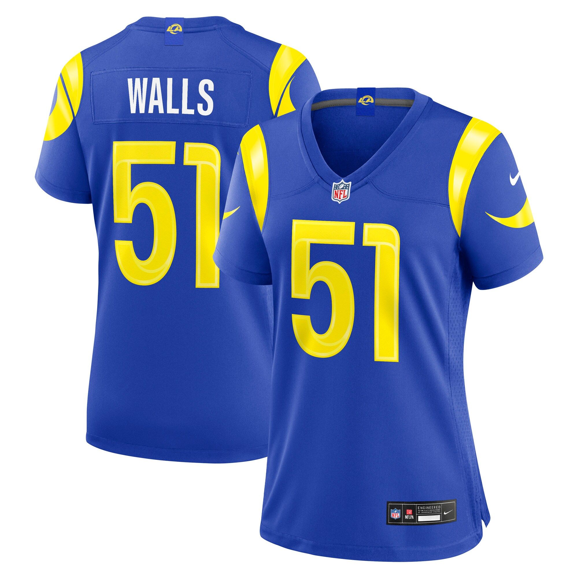 Women's Los Angeles Rams Eddie Walls Iii Nike Royal Team Game Jersey