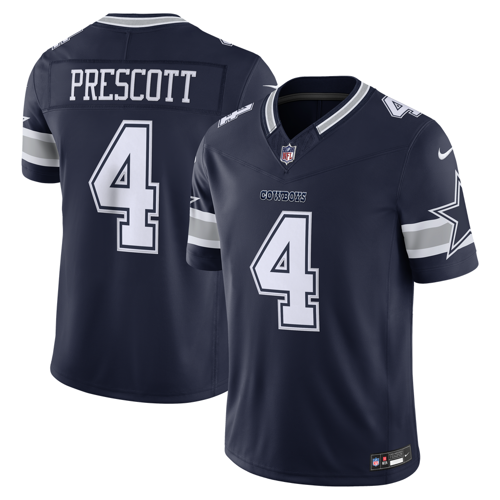 Men's Dallas Cowboys Dak Prescott Nike Navy Team Vapor Fuse Stitched Limited Jersey