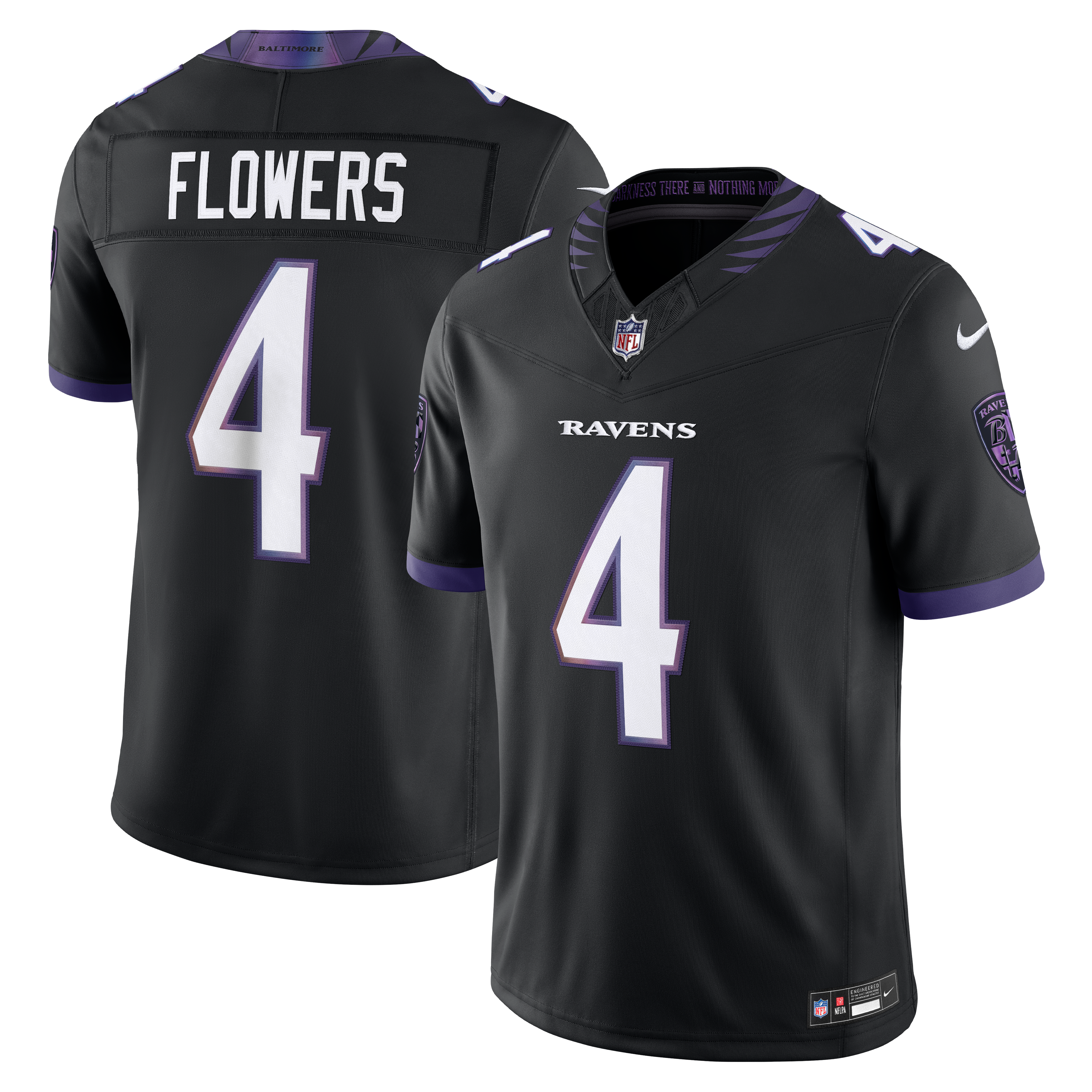 Men's Baltimore Ravens Zay Flowers Nike Black Alternate Alternate Vapor Fuse Stitched Limited Jersey