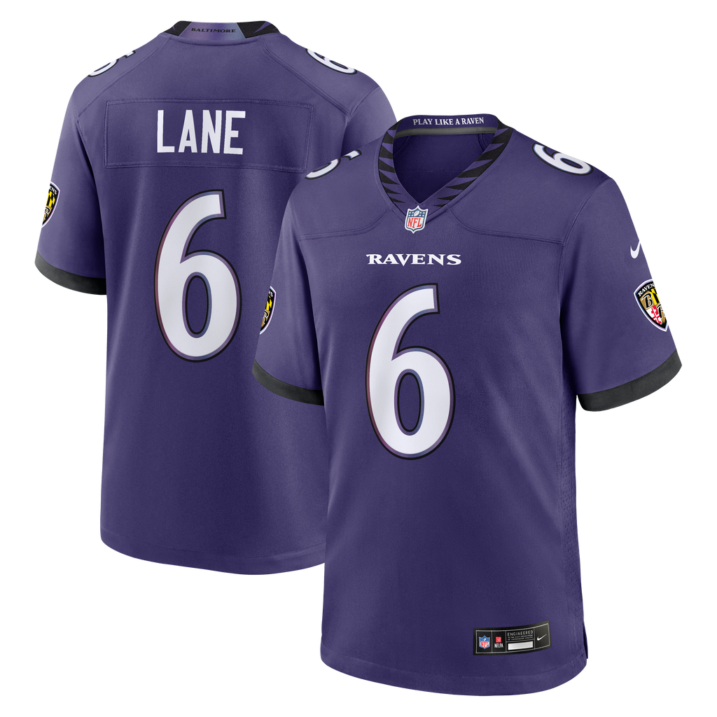 Men's Baltimore Ravens Jakobi Lane Nike Purple Team Game Jersey