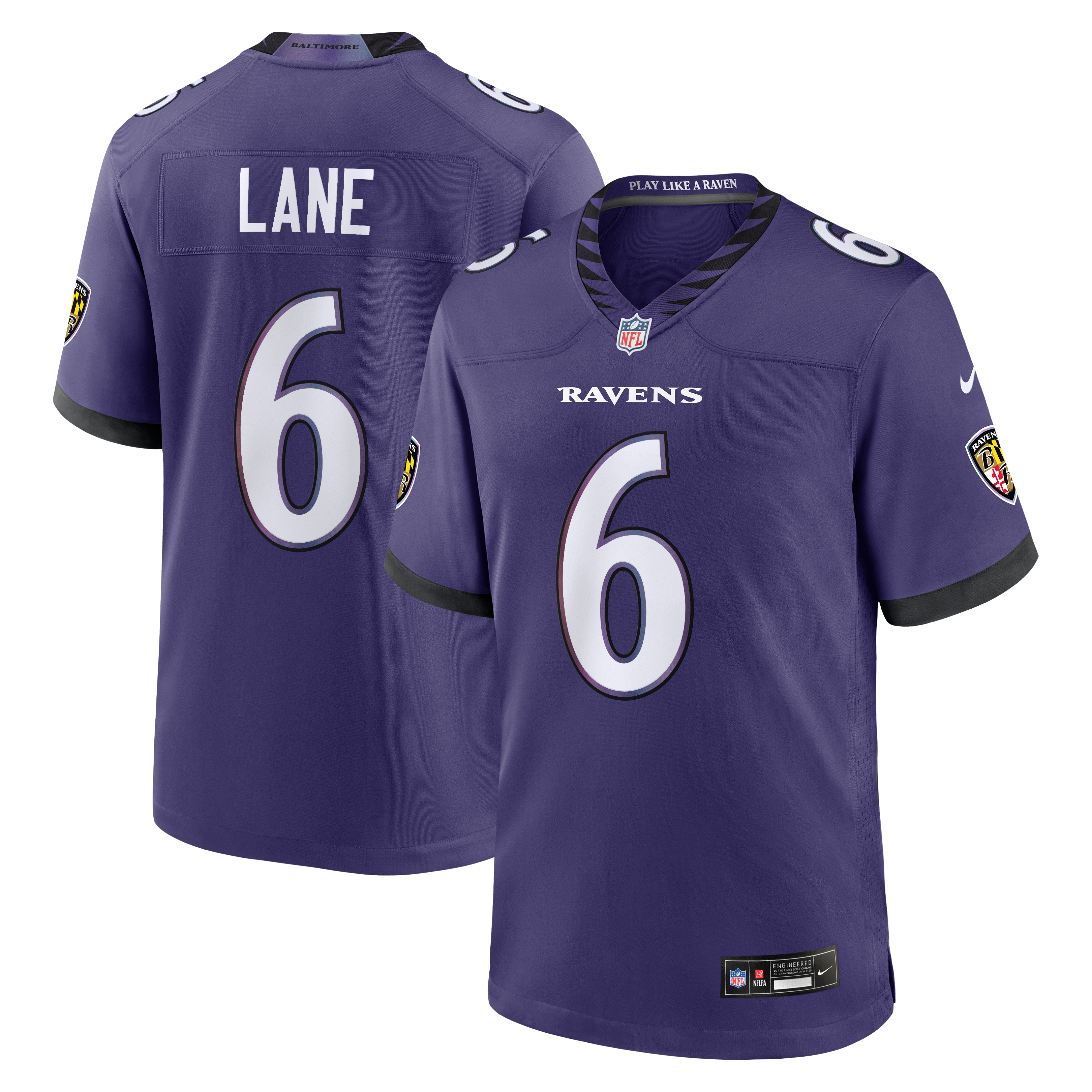 Men's Baltimore Ravens Jakobi Lane Nike Purple Team Game Jersey
