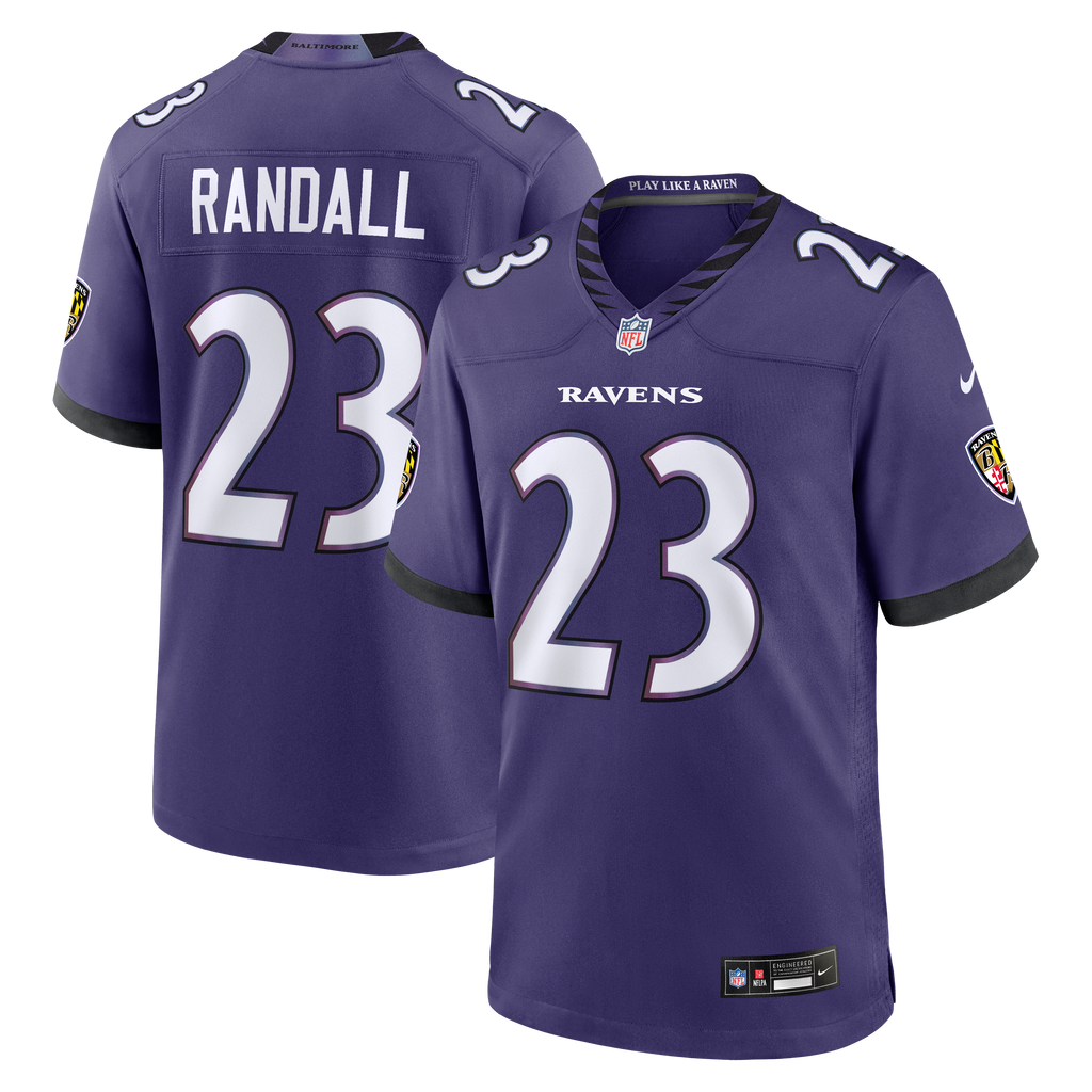 Men's Baltimore Ravens Adam Randall Nike Purple Team Game Jersey