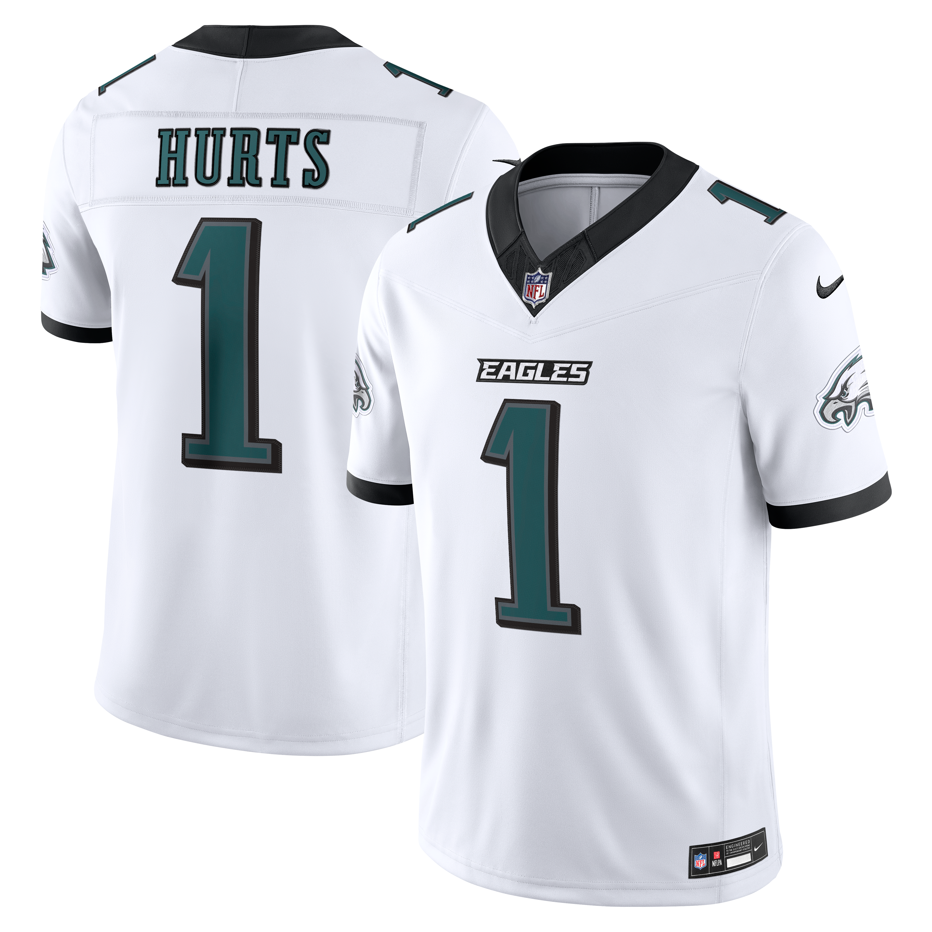 Men's Philadelphia Eagles Jalen Hurts Nike White Vapor Fuse Stitched Limited Jersey