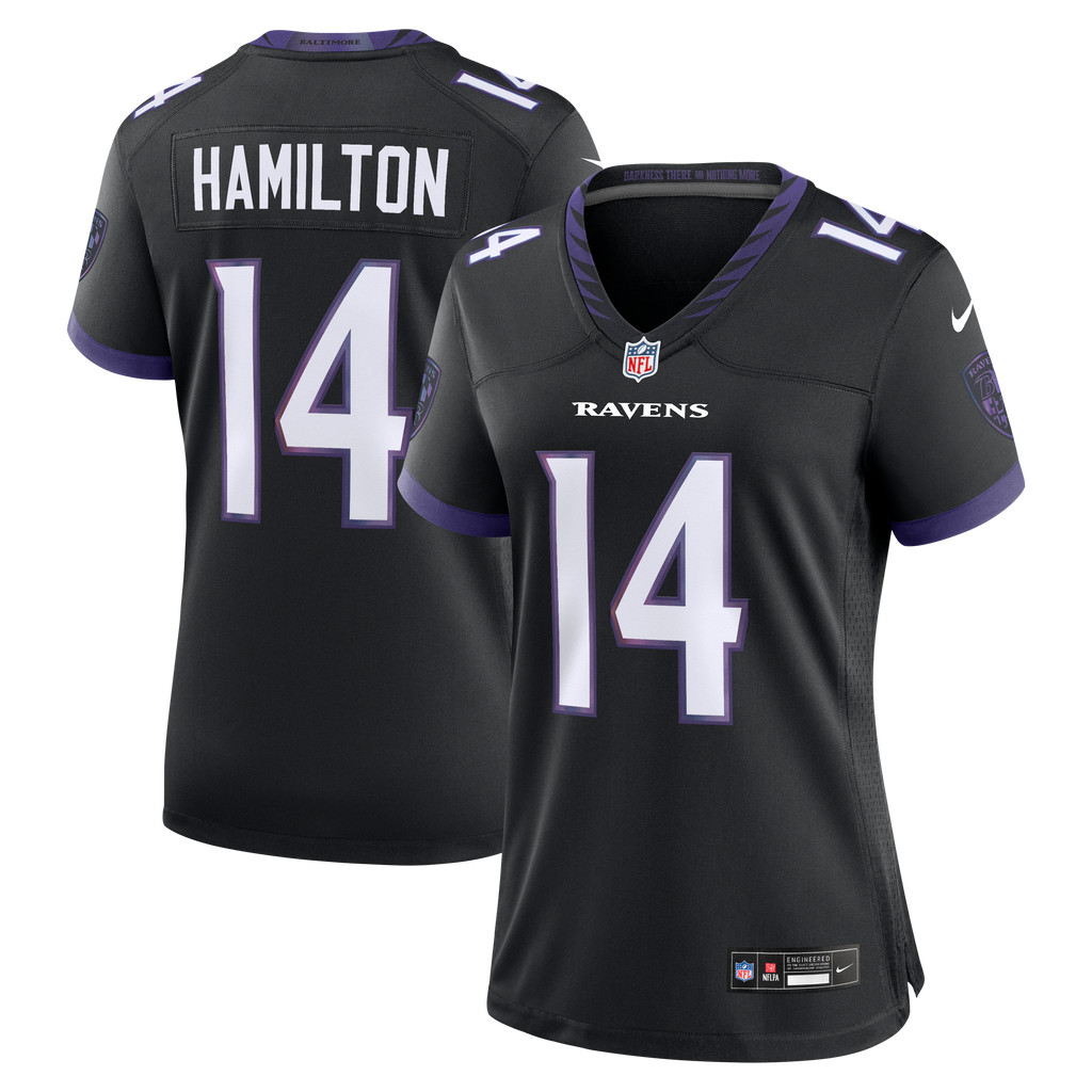 Women's Baltimore Ravens Kyle Hamilton Nike Black Alternate Game Jersey