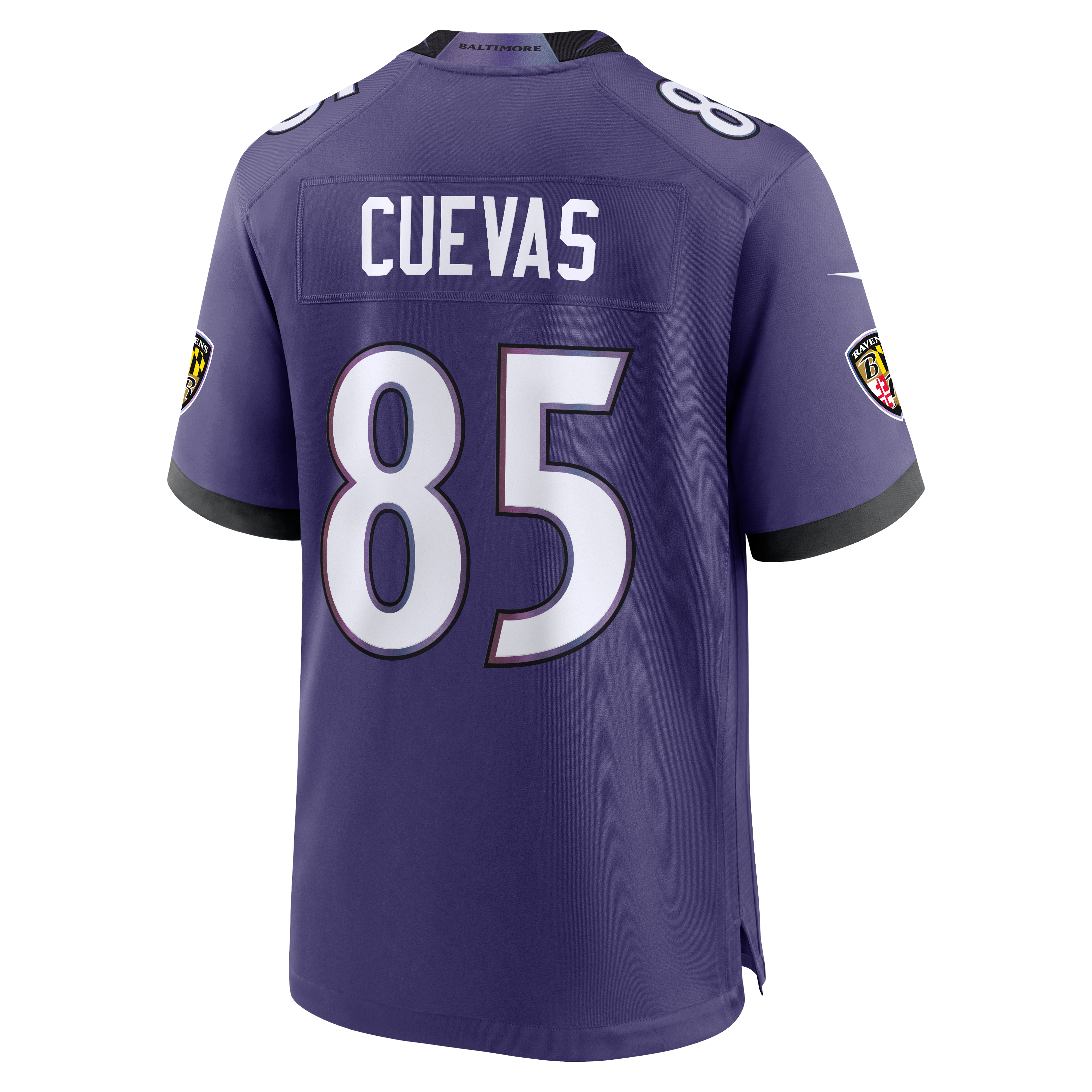Men's Baltimore Ravens Josh Cuevas Nike Purple Team Game Jersey