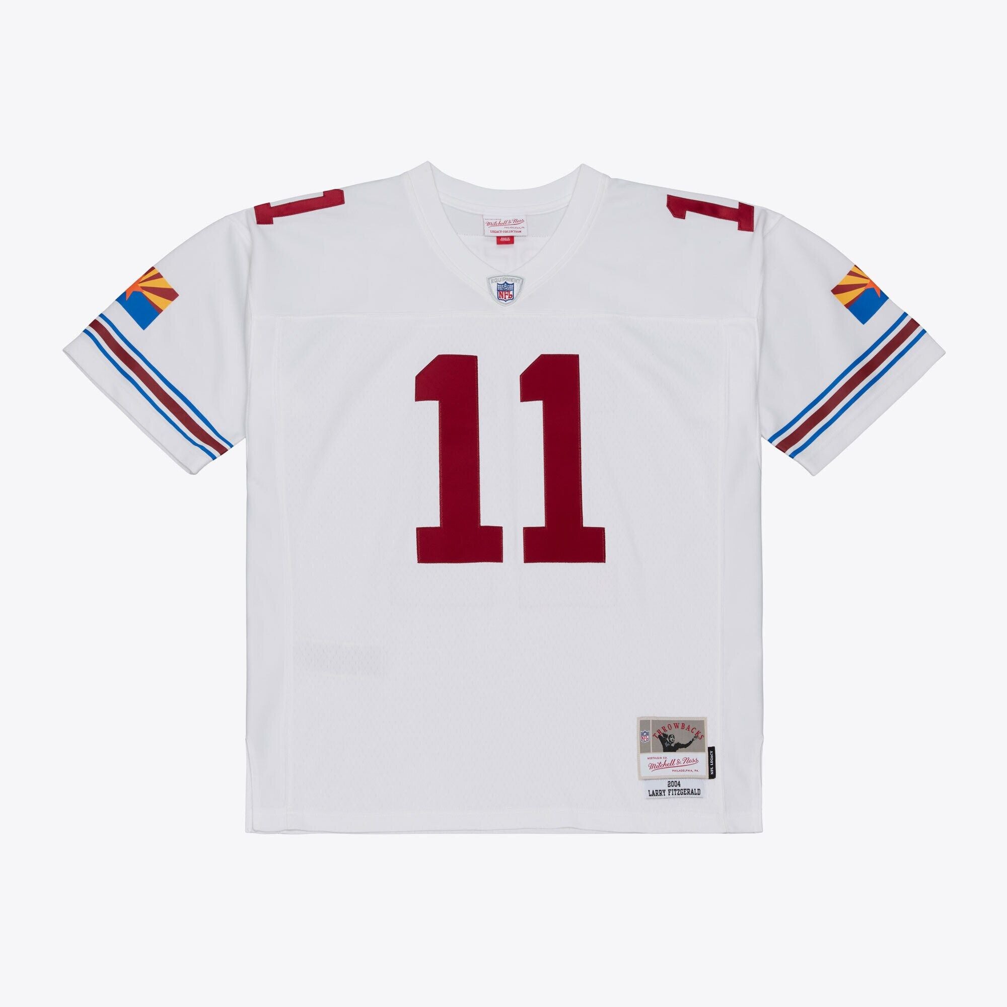 Men's Arizona Cardinals Larry Fitzgerald Mitchell And Ness White 2004 Legacy Replica Player Jersey