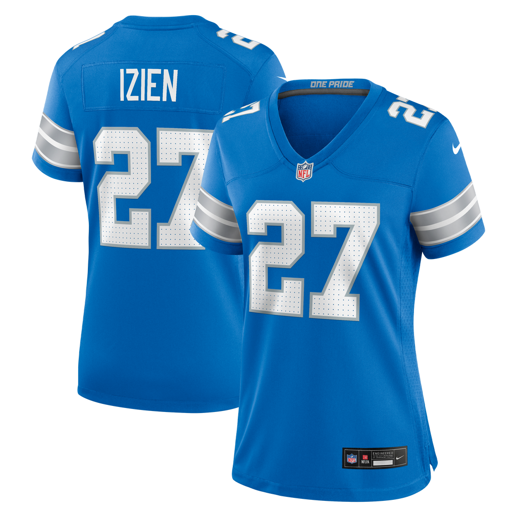 Women's Detroit Lions Christian Izien Nike Blue Team Game Jersey