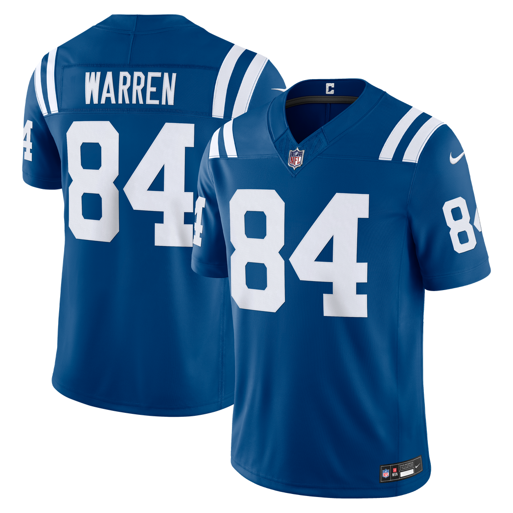 Men's Indianapolis Colts Tyler Warren Nike Royal Team Vapor Fuse Stitched Limited Jersey