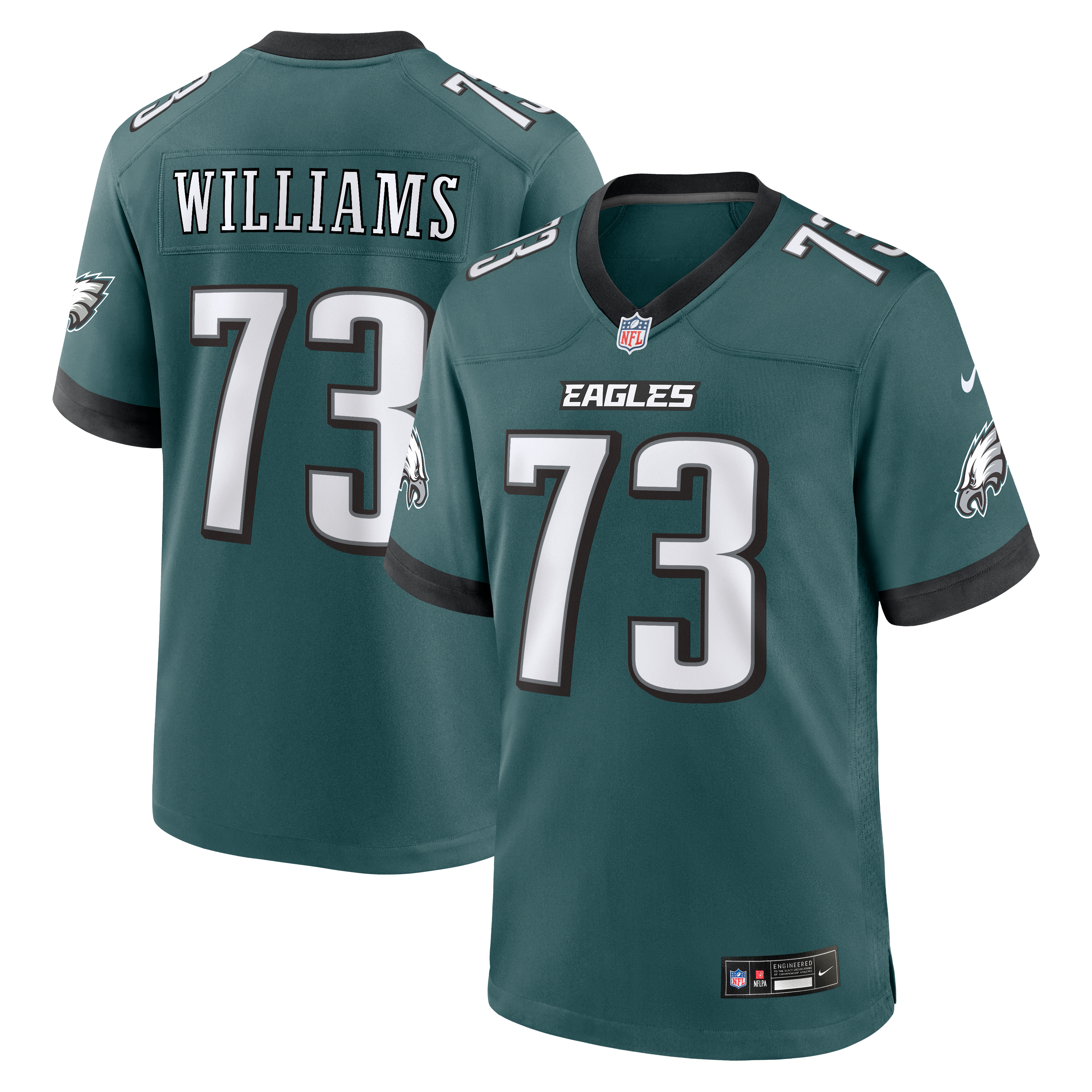 Men's Philadelphia Eagles Cameron Williams Nike Midnight Green Team Game Jersey