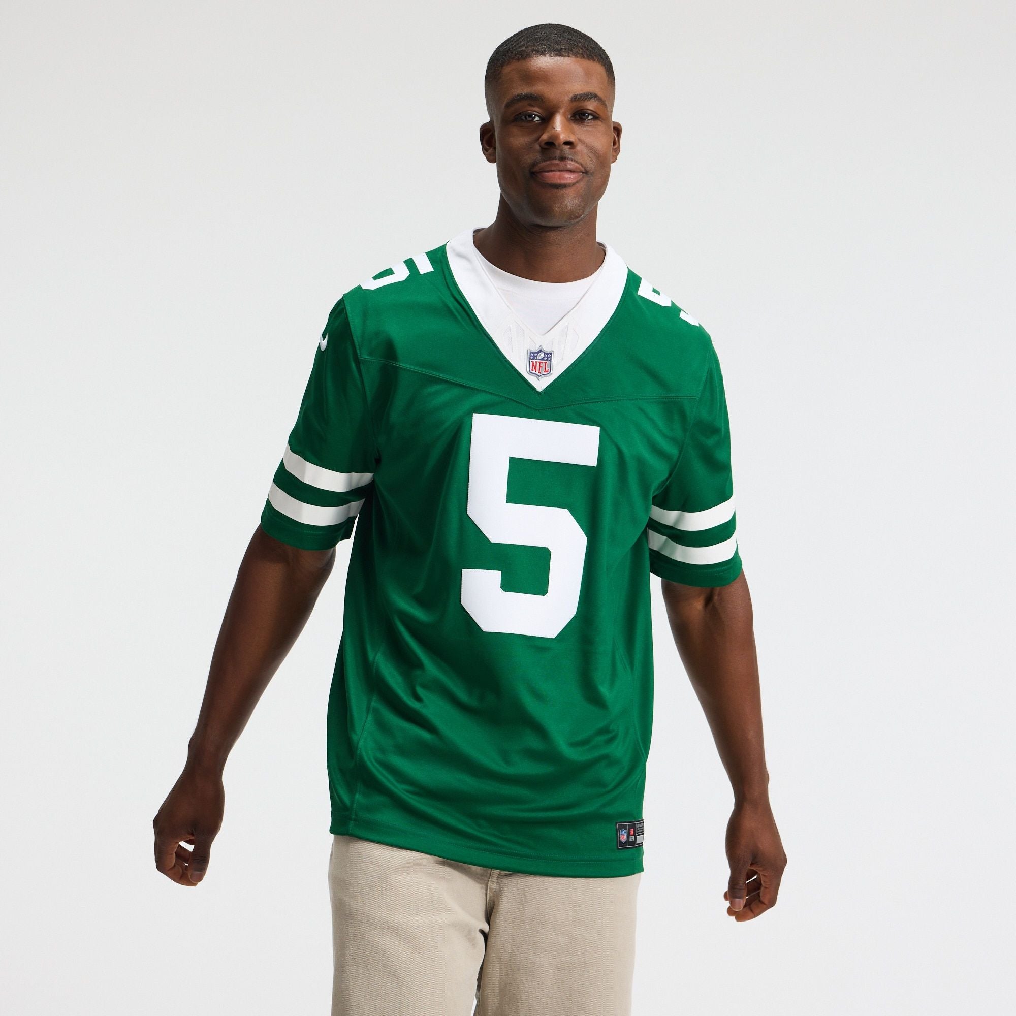 Men's New York Jets Garrett Wilson Nike Legacy Green Team Vapor Fuse Stitched Limited Jersey