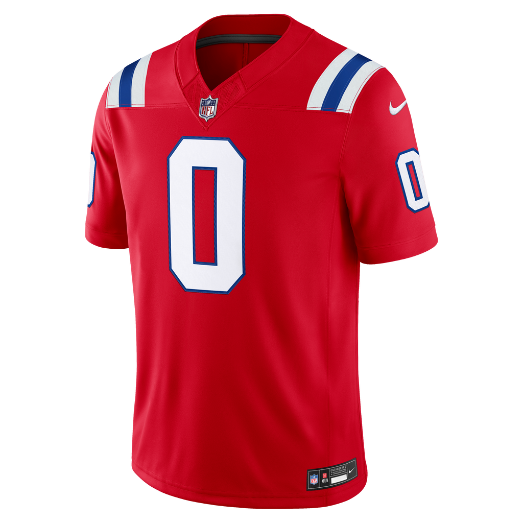 Men's New England Patriots Christian Gonzalez Nike Red Alternate Vapor Fuse Stitched Limited Jersey