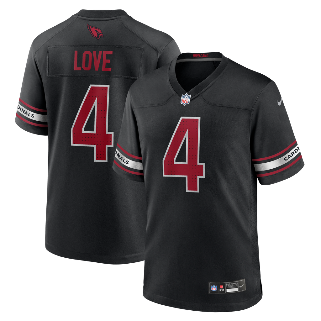 Men's Arizona Cardinals Jeremiyah Love Nike Black Alternate Game Player Jersey
