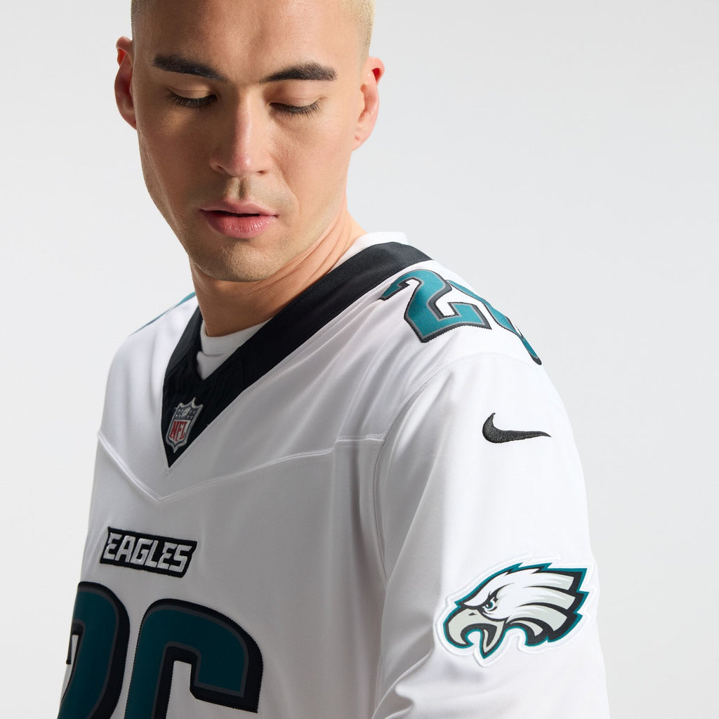 Men's Philadelphia Eagles Saquon Barkley Nike White Vapor Fuse Stitched Limited Jersey