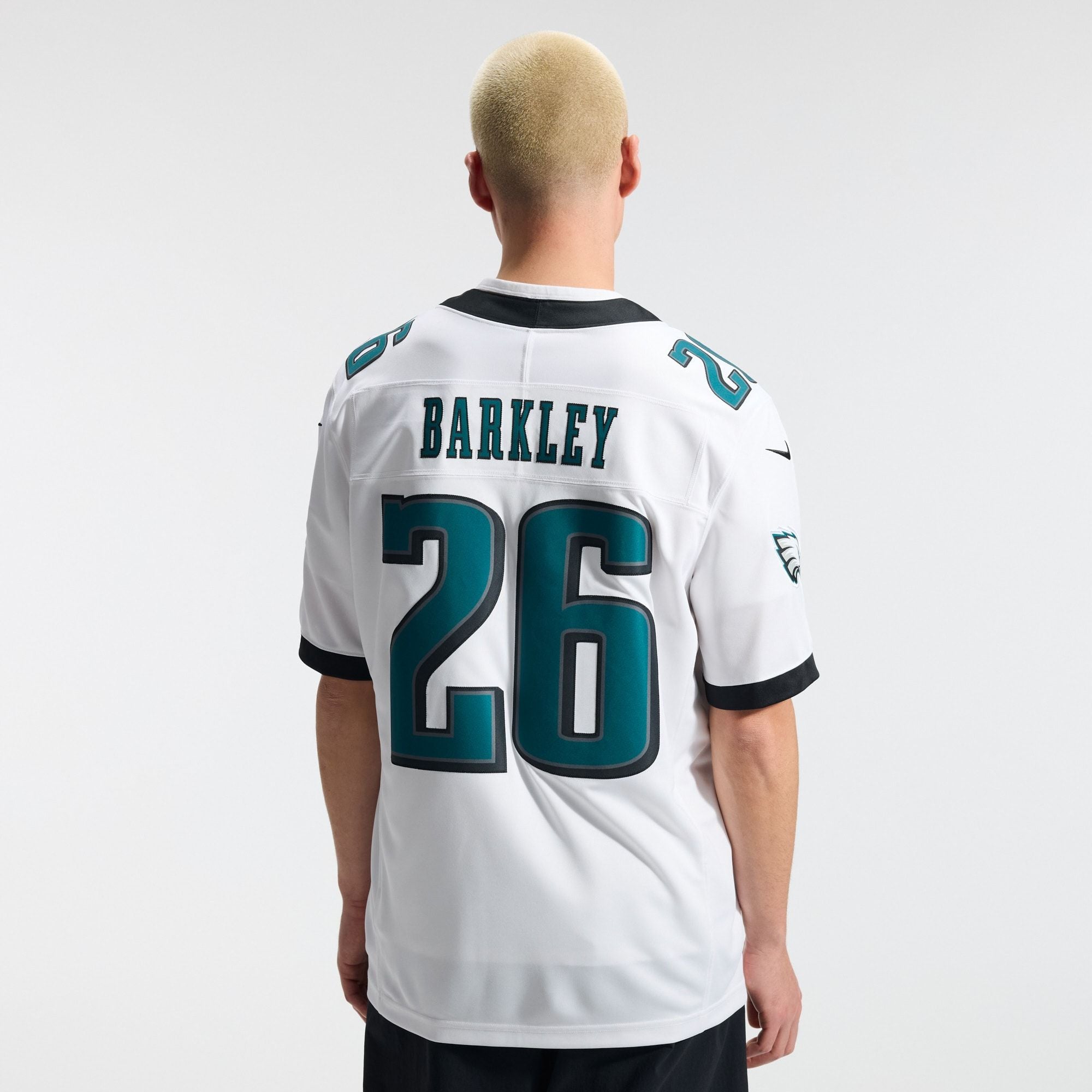 Men's Philadelphia Eagles Saquon Barkley Nike White Vapor Fuse Stitched Limited Jersey